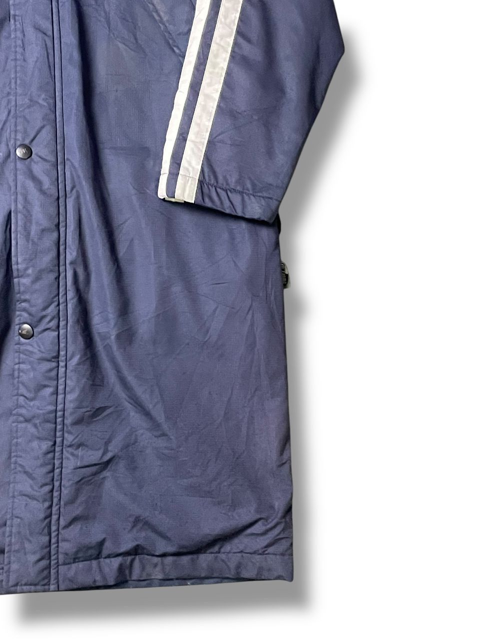 Adidas × Vintage Adidas Long Jacket With Hoodie Zipper/Buttons (2) Size US S / EU 44-46 / 1 - 6 Thumbnail