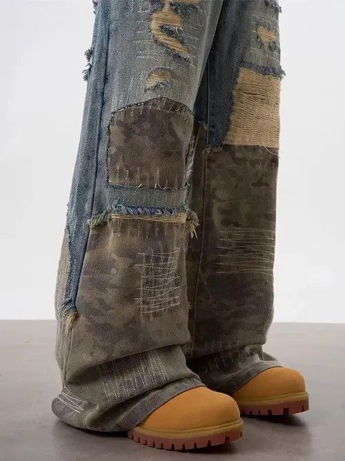 Japanese Brand × Vintage Y2K Trashy Stacked Baggy Jeans Size US 30 / EU 46 - 2 Thumbnail