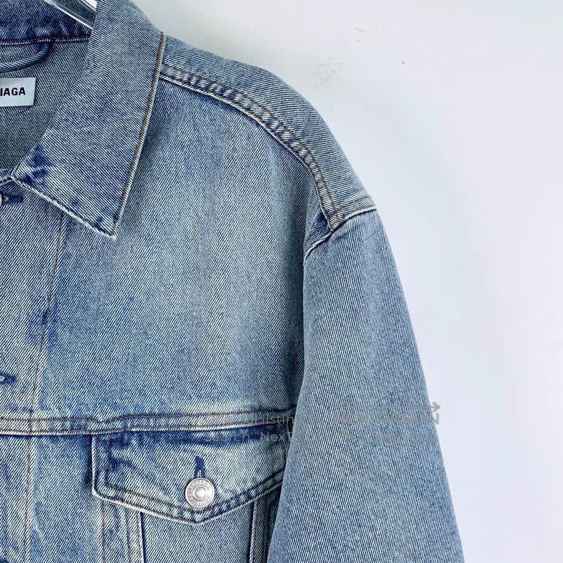Balenciaga Balenciaga Light Blue Cotton Collar Single Breasted Long S Size XS / US 0-2 / IT 36-38 - 3 Thumbnail