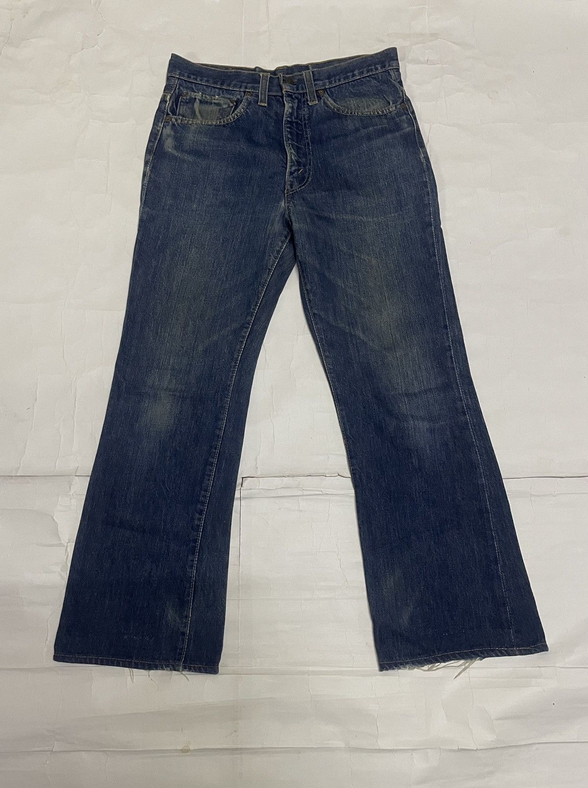 Image of Levis x Levis Vintage Clothing Vintage 70's Levi’S 517 Boot Cut Jeans Single Stitch in Blue (Size 3