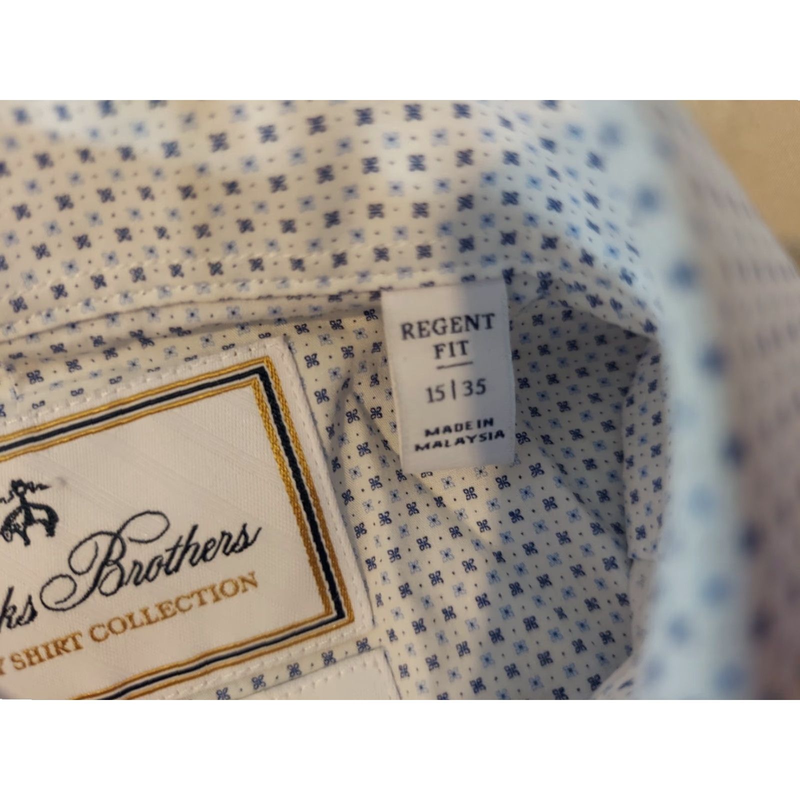 Brooks Brothers VINTAGE Brooks Brothers Dress Shirt 15 35 Cotton White Button Mens Size 40R - 4 Thumbnail