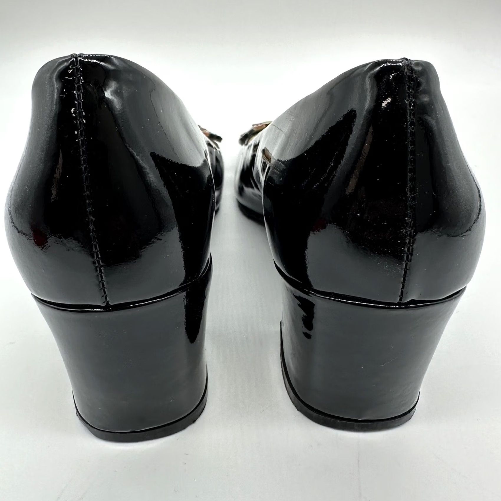 Logo 7 Manufact Womens Butterfly Art Logo Heels Black Patent Sz 35 US 5 Size US 5 / IT 35 - 7 Thumbnail