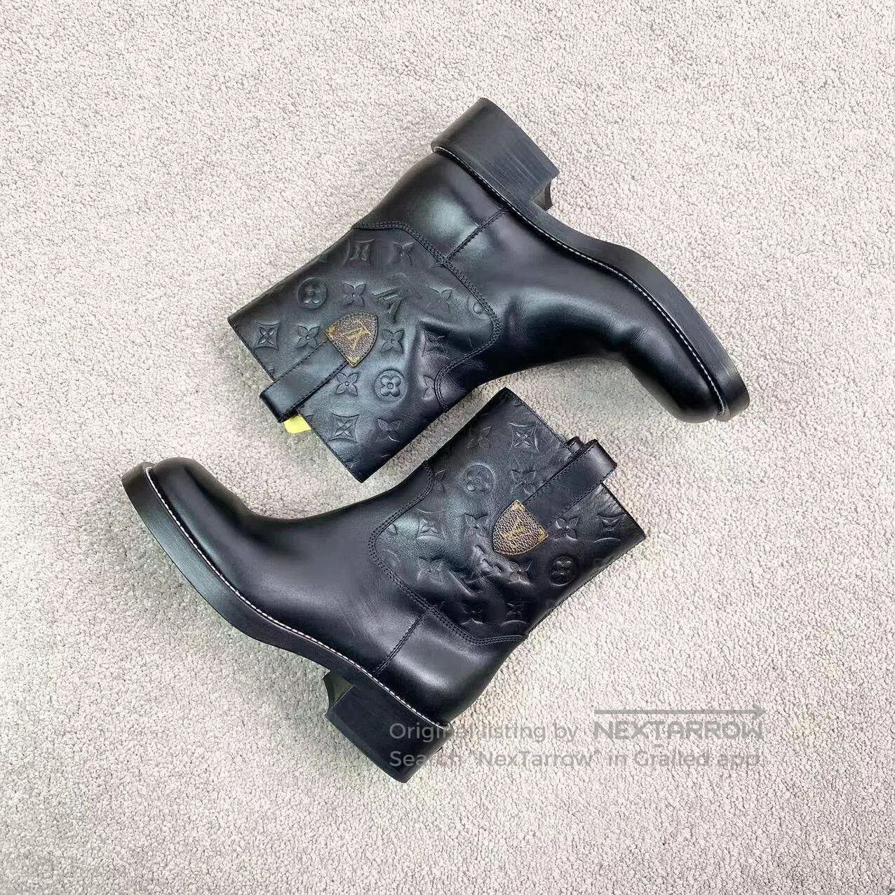 Louis Vuitton Louis Vuitton Old-Fashioned Embossed Ankle Boots, Mid-Calf Size US 6.5 / IT 36.5 - 5 Thumbnail