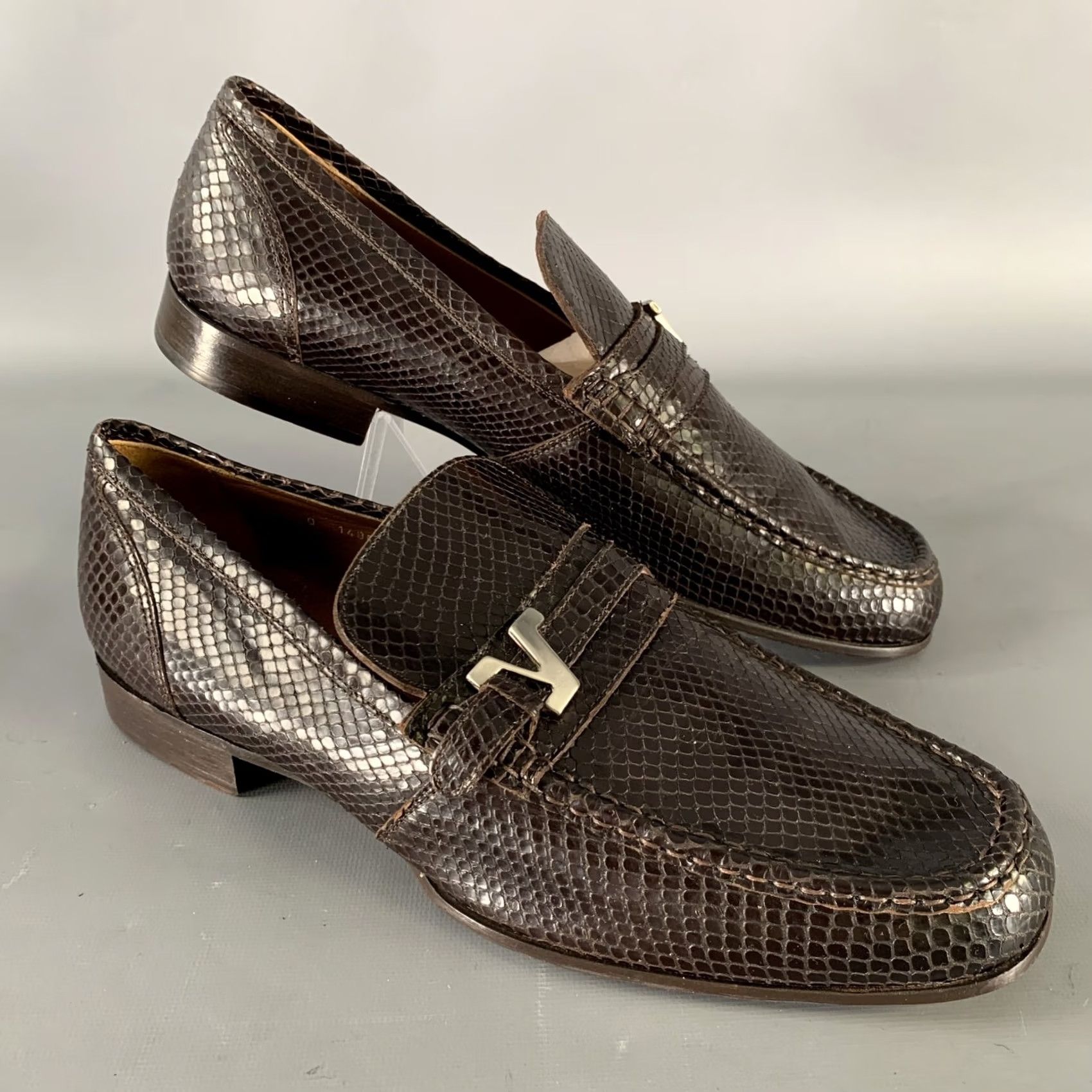 Versace GIANNI VERSACE Size 10 Brown Python Loafer Loafers Mens Adult Leather Dress Loafer Size US 10 / EU 43 - 2 Thumbnail