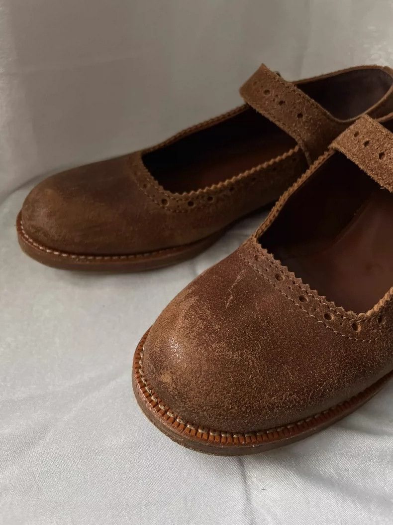 Comme des Garcons Comme des Garçons Craftsman Leather Mary Jane Brown Low Top Size US 7.5 / IT 37.5 - 3 Thumbnail