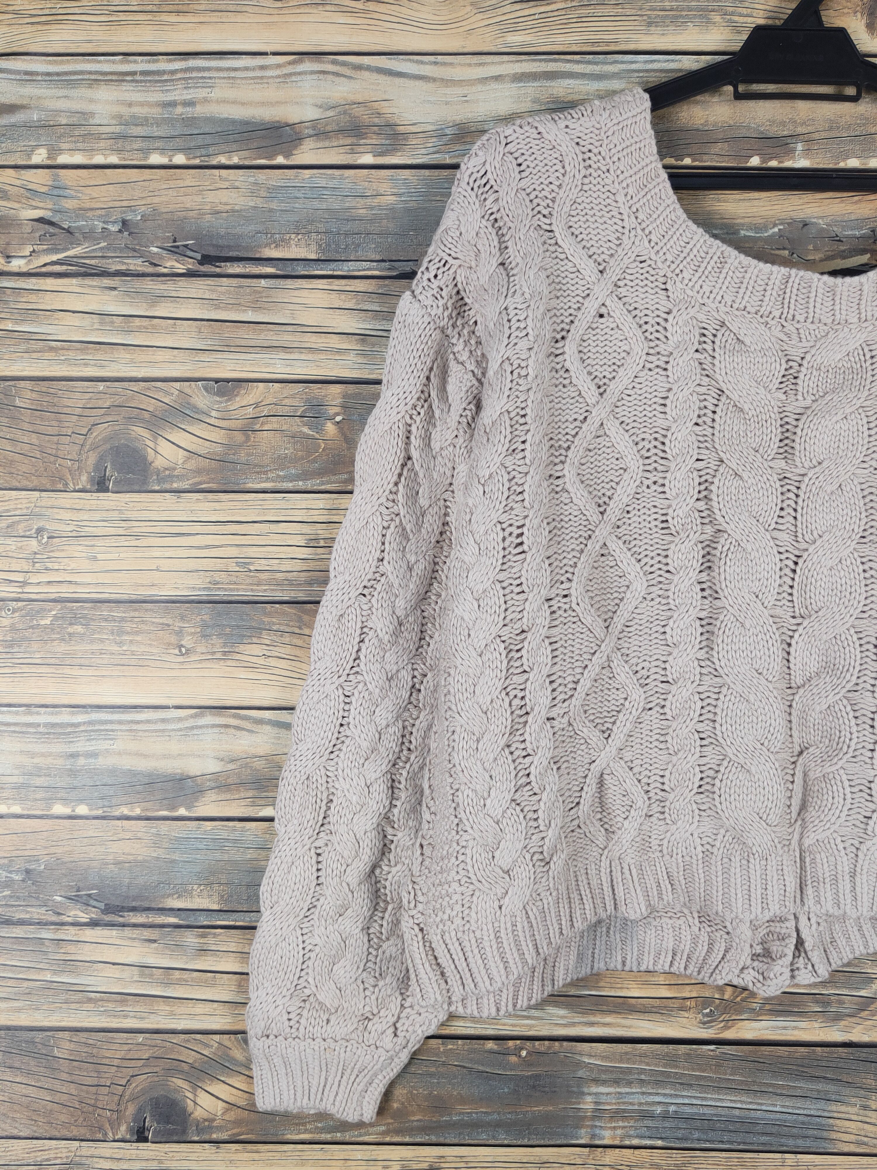 Aran Isles Knitwear Japanese Brand Brown Knitwear Cardigan Crop Tops #W1279 Size L / US 10 / IT 46 - 8 Thumbnail