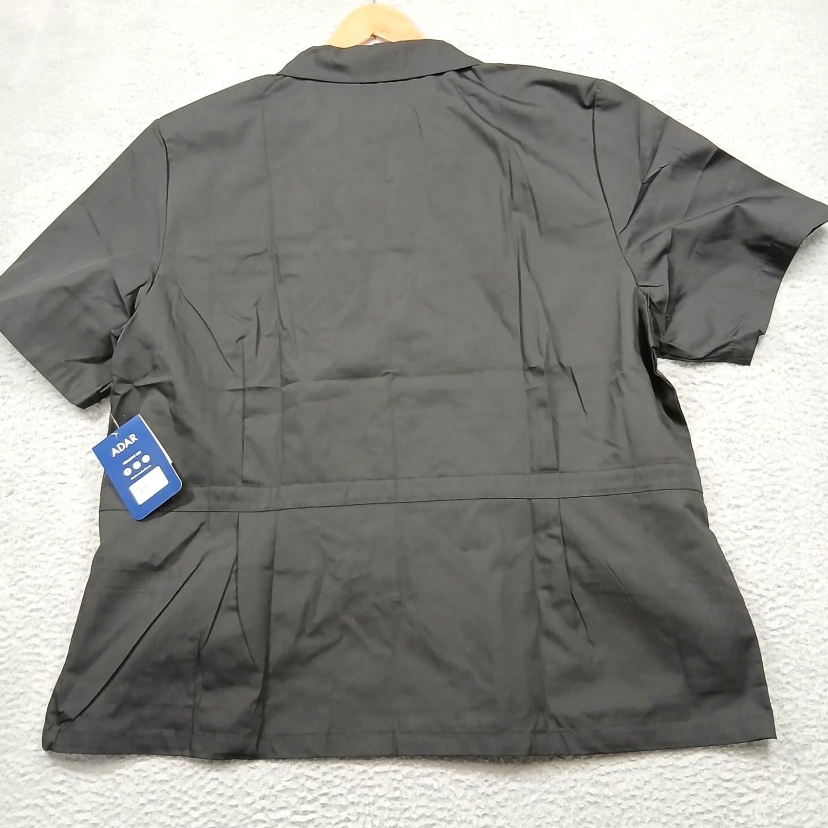 Vintage Adar Universal Scrub Jacket Zip Front Short Sleeve Black Men's 3XL NWT Size US 39 - 2 Thumbnail