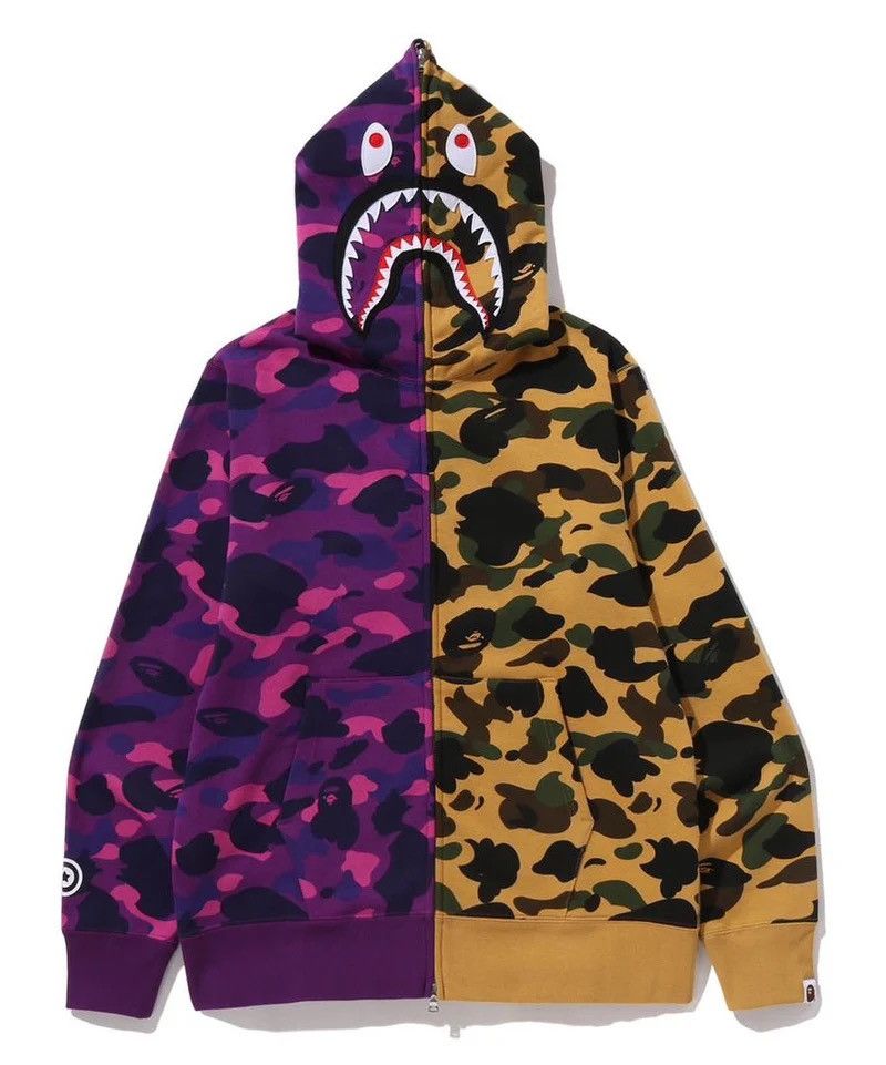 Bape Bape Shark Zip Hoodie Size ONE SIZE - 1 Thumbnail