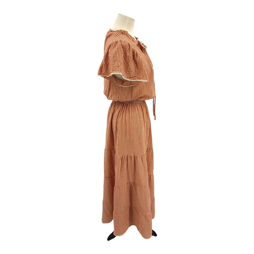 Other Max Studio Gingham Flutter Sleeve Maxi Dress Brick Large Size L / US 10 / IT 46 - 5 Thumbnail