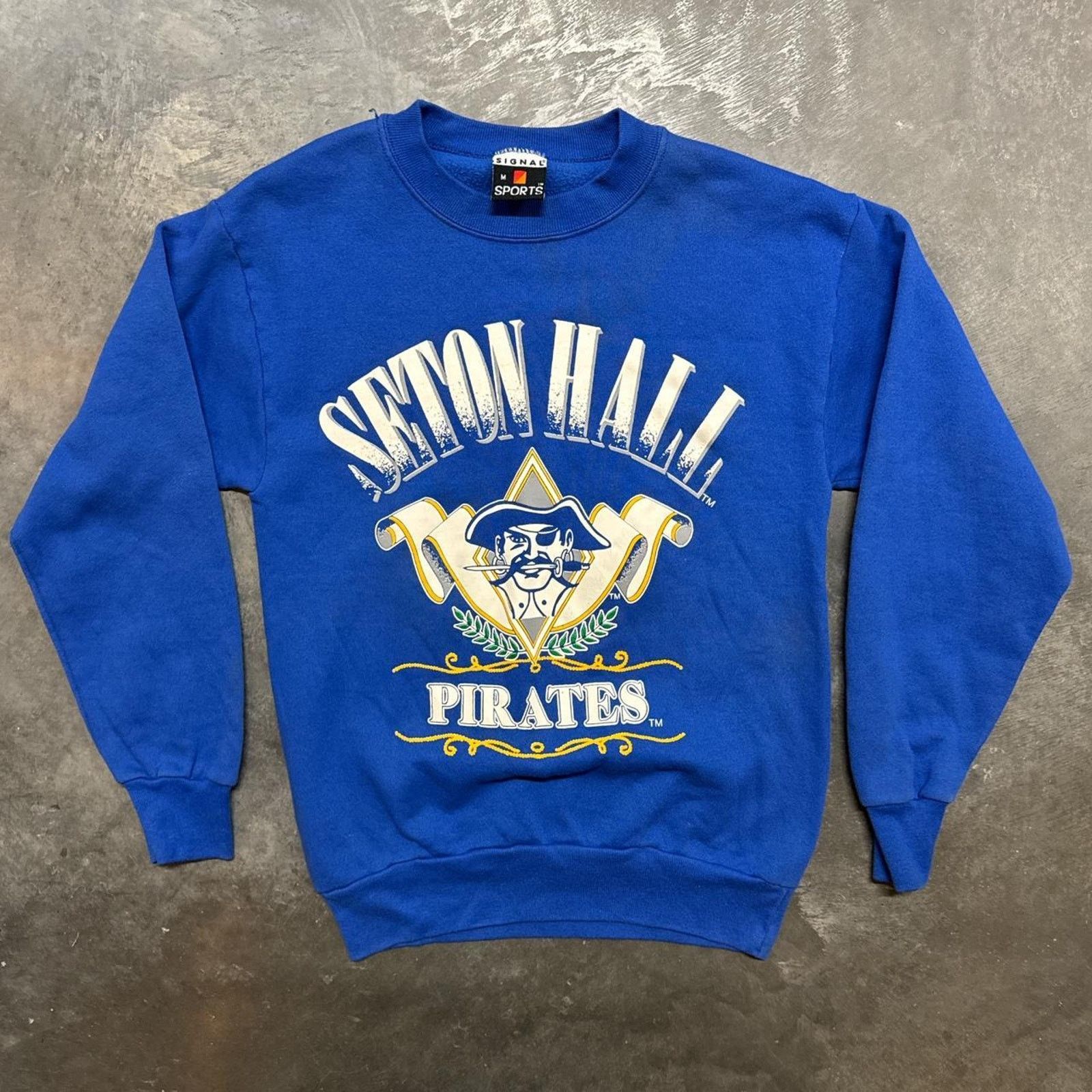 Vintage Vintage 90s Seton Hall University Pirates Crewneck Size US M / EU 48-50 / 2 - 1 Thumbnail