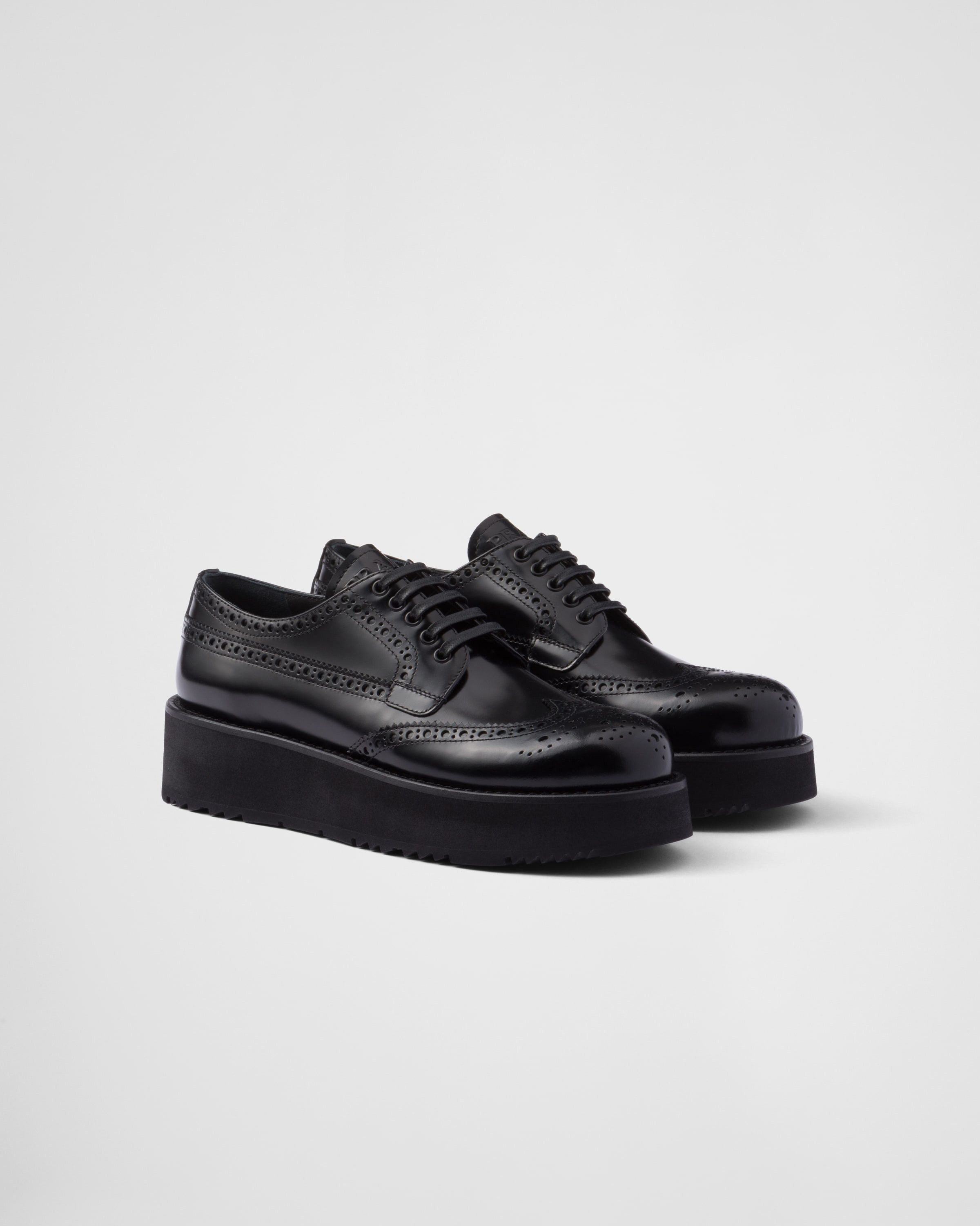 Prada o1mt1gz0225 Brushed Derby Shoes in Black Size US 7 / EU 40 - 2 Thumbnail
