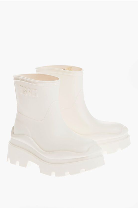 MSGM og1mm0724 Carrion Sole Rubber Boots in White Size US 8 / IT 38 - 2 Thumbnail