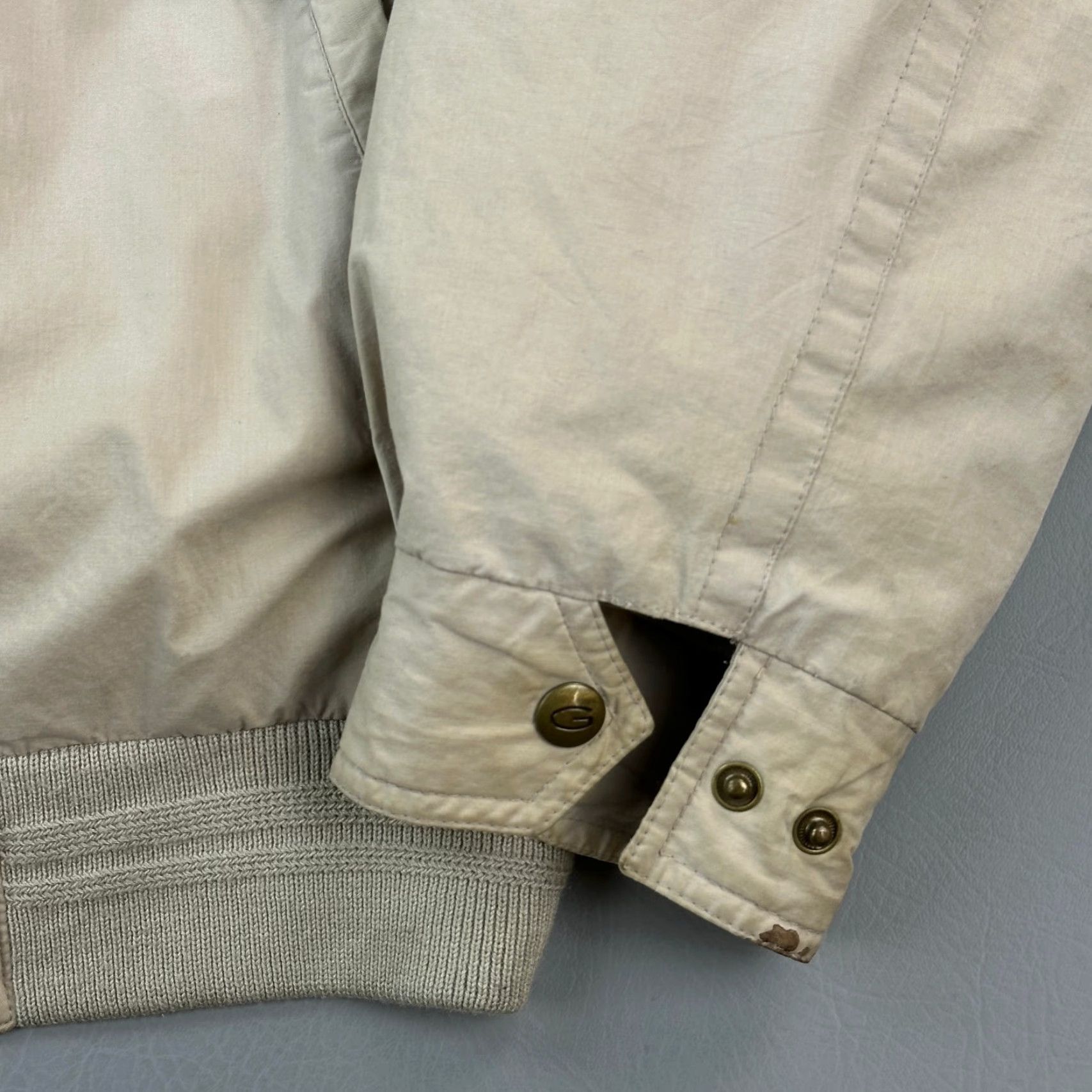 Gant VINTAGE Gant Jacket Mens Medium Beige Flannel Down Liner Leather Collar Bomber Jacket Size US M / EU 48-50 / 2 - 3 Thumbnail