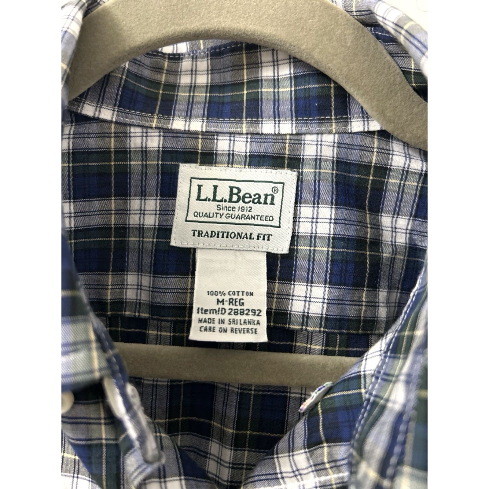 Vintage L.L. Bean Kennebunk Sport Shirt Mens M Blue Oxford Button-Down Casual Workwear Plaid Cotton 100% Size US M / EU 48-50 / 2 - 5 Thumbnail
