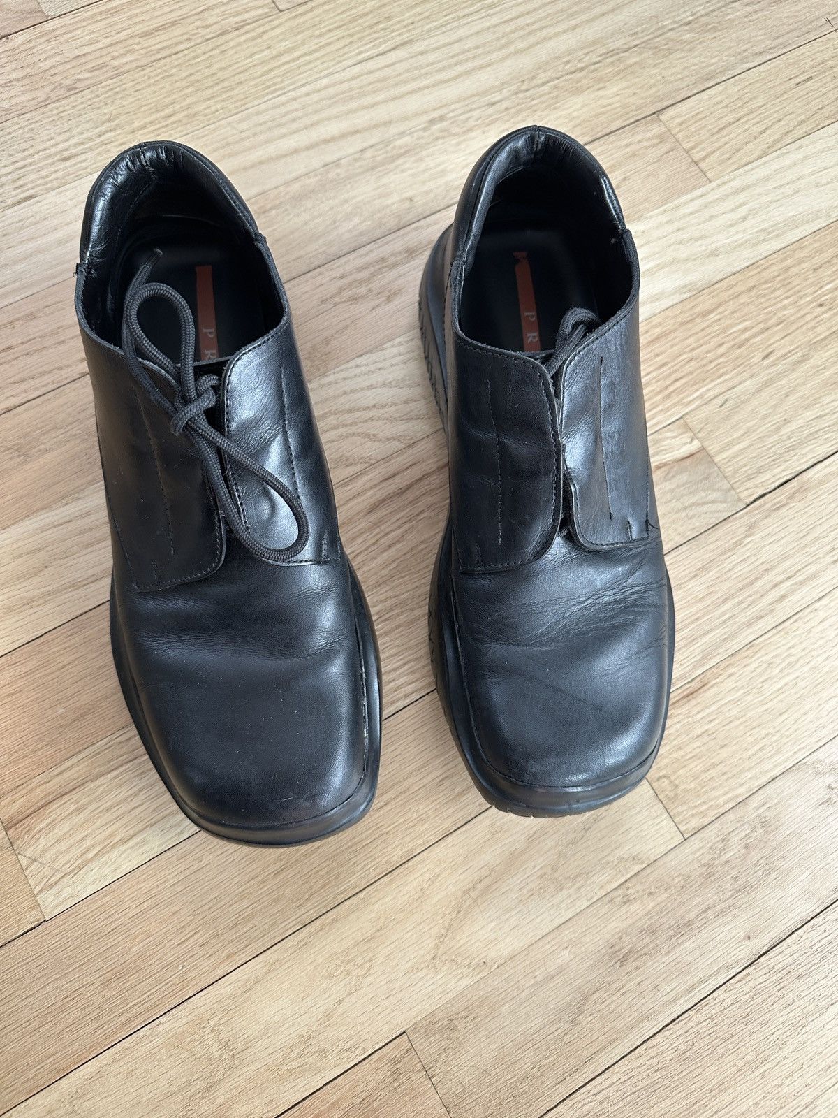 Prada Prada Square Toe Derby Shoes Size US 8.5 / EU 41-42 - 2 Thumbnail