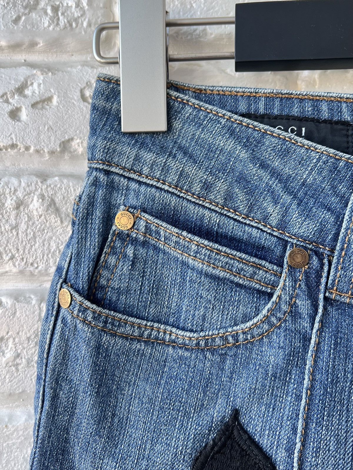 Gucci Gucci Floral Lace Embellished Denim Blue Jeans Size 26" / US 2 / IT 38 - 4 Thumbnail