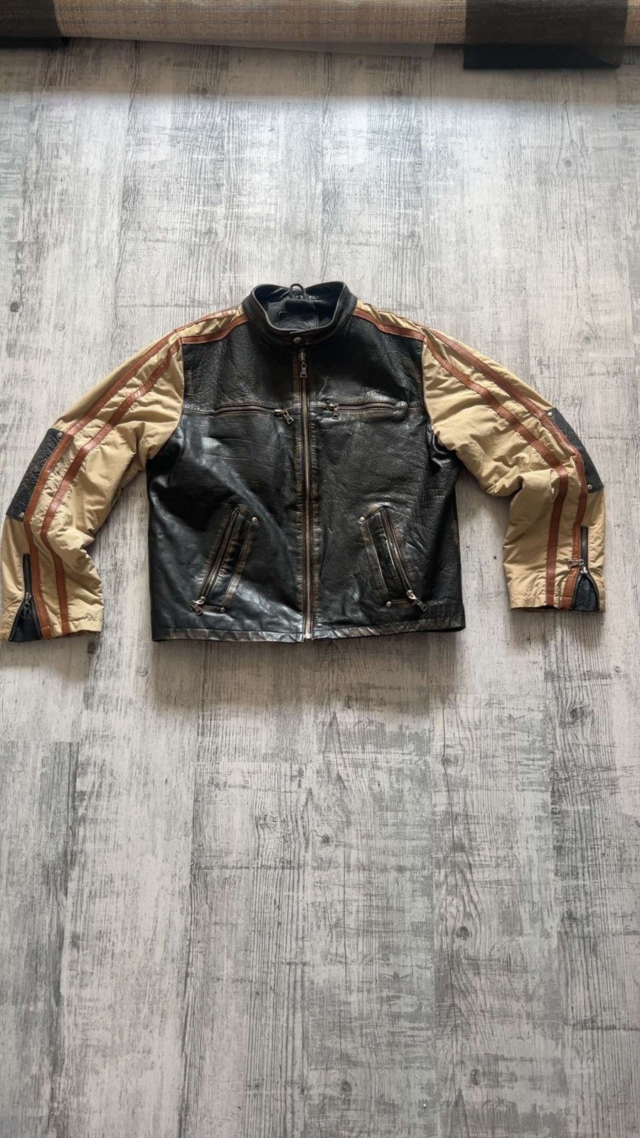Vintage Vintage leather biker jacket Size US XL / EU 56 / 4 - 1 Thumbnail
