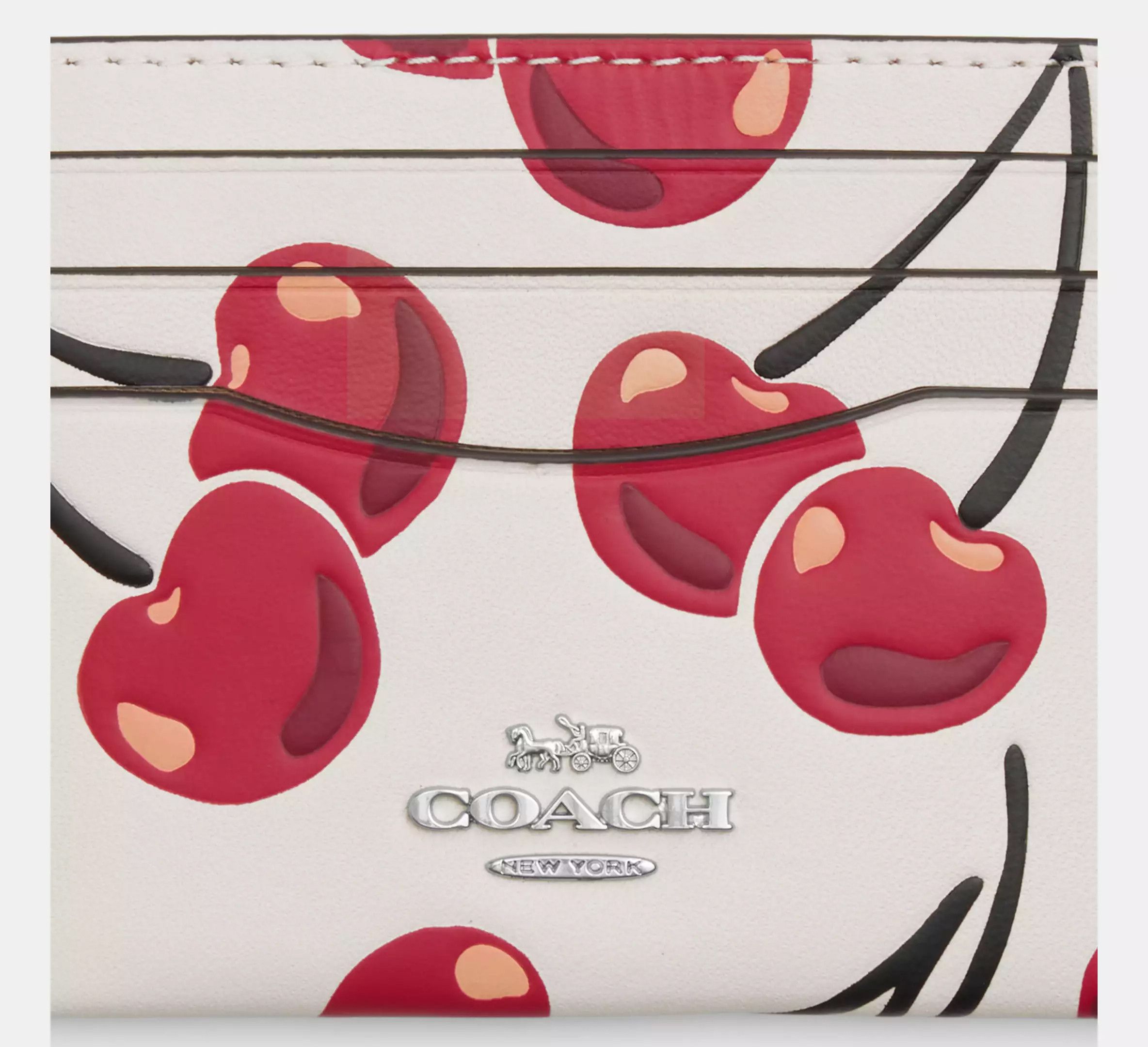 Coach NWT Coach Slim Id Card Case With Cherry Print CAA87 Size ONE SIZE - 4 Thumbnail