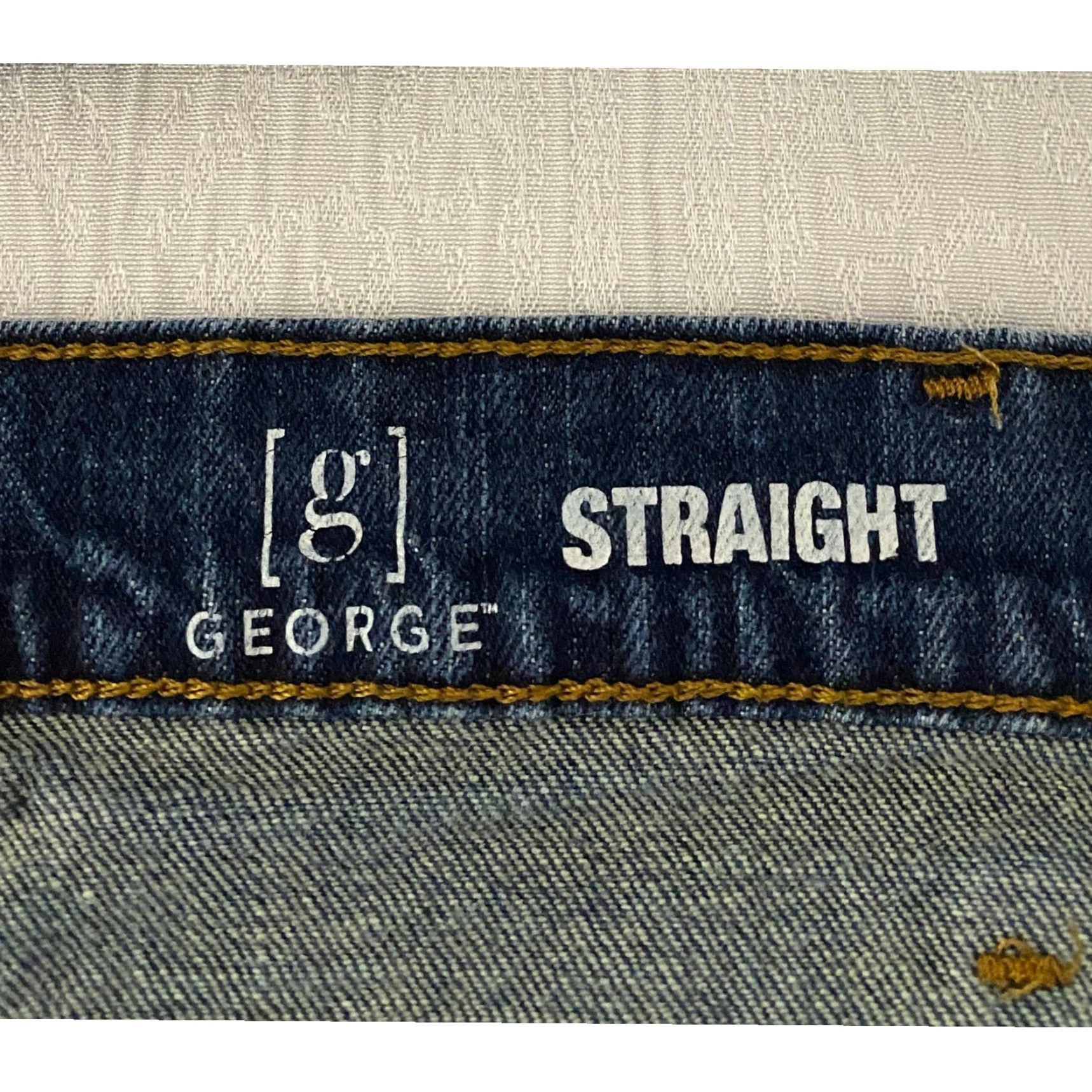 George GEORGE Jeans Mens Straight Leg Size 36x34 Dark Wash Denim Pants Blue 5-Pocket Comfort Stretch Regular Rise Mid 34 In Inseam Jeans Mens Size US 36 / EU 52 - 5 Thumbnail