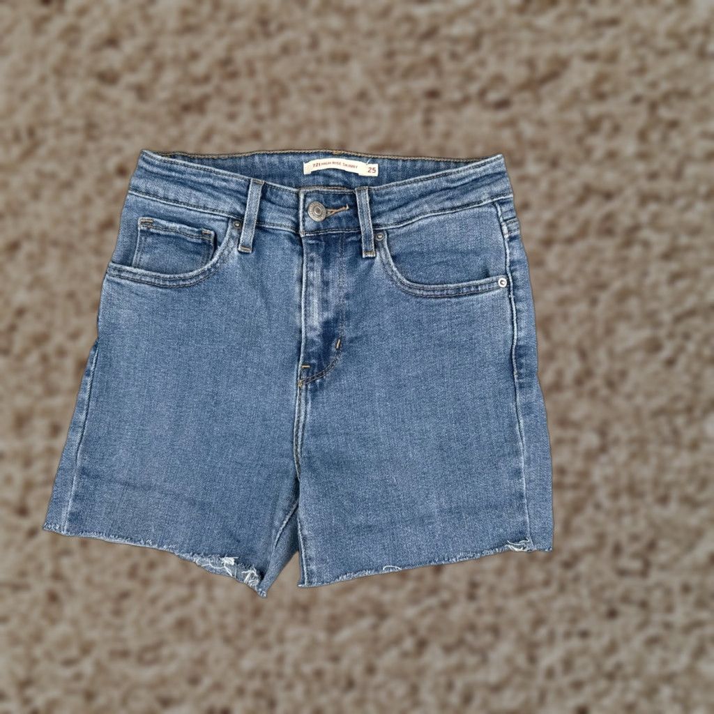 Levi's Levi's Women's 25 Denim Cut-Off Shorts Mid Rise Blue Cotton Blend Summer Casual Active Girls Size 42" / US 20 - 1 Thumbnail