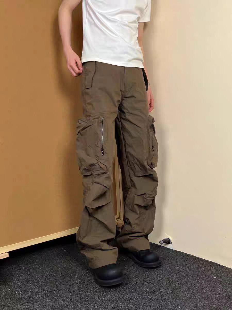 Jean Brown Workwear Pocket Wide-Leg Pants Size US 34 / EU 50 - 1 Thumbnail