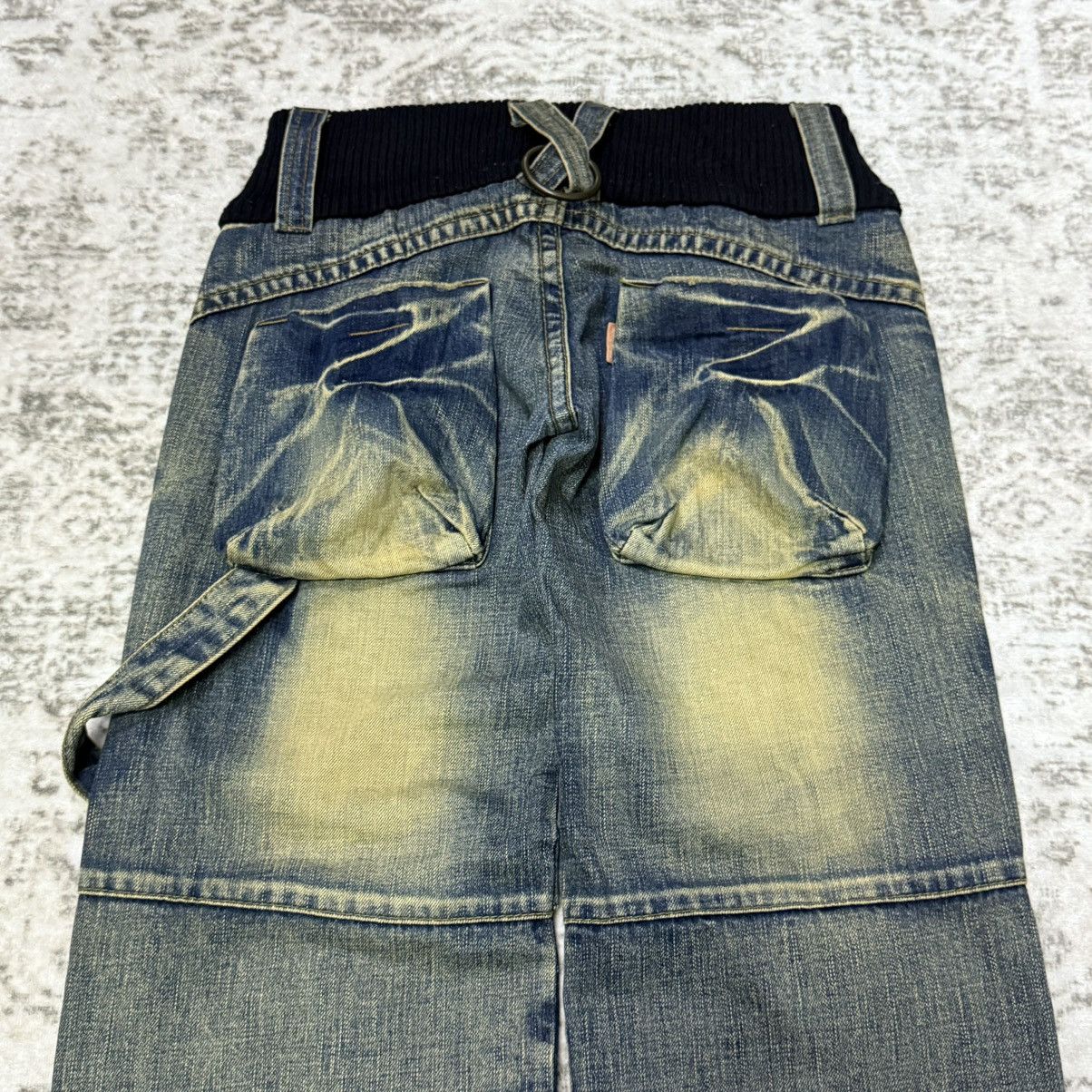 GOA 2000s Japanese Brand Mud Wash Distressed Hybrid Denim Pants Size 29" - 8 Thumbnail