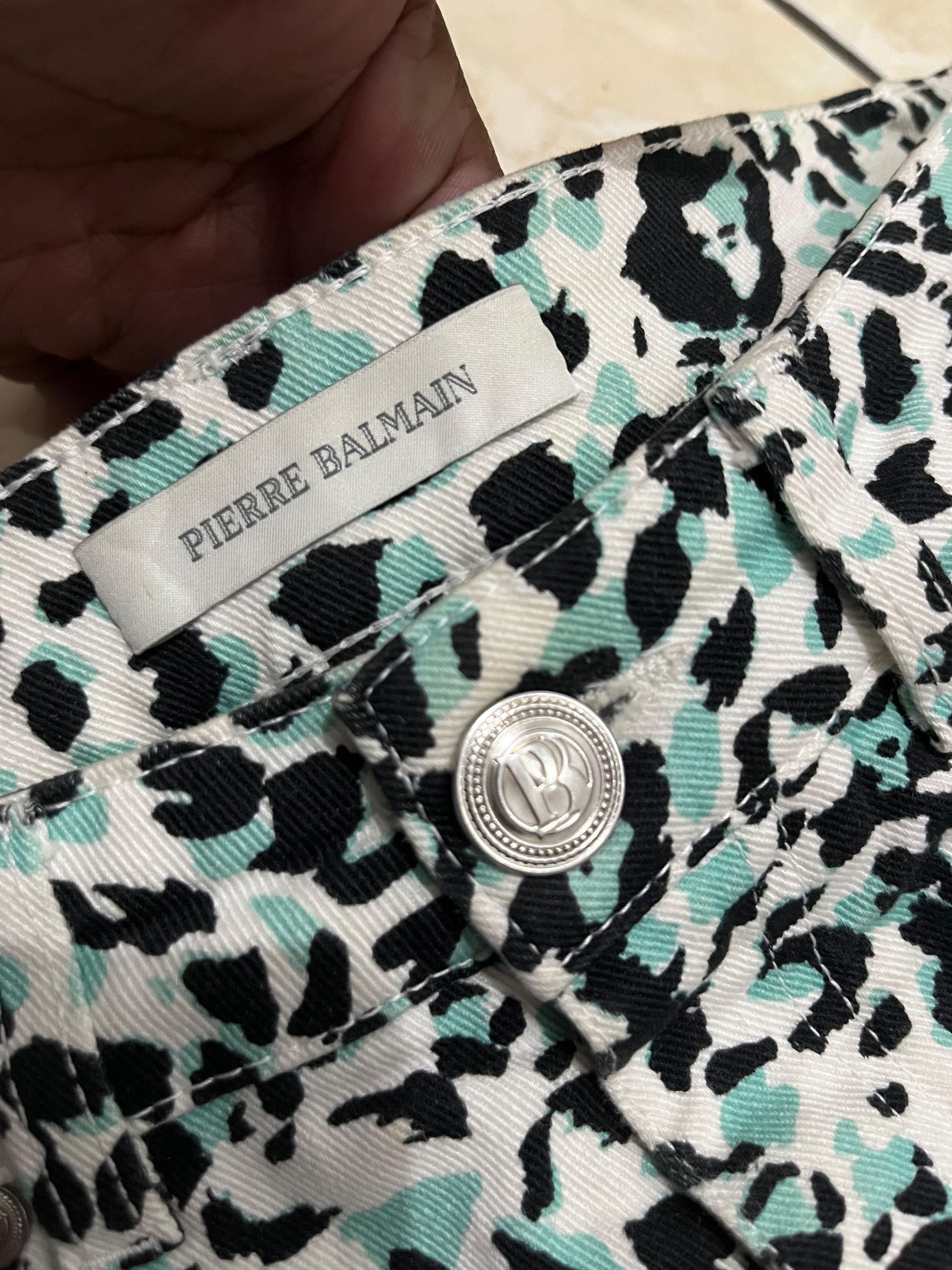 Pierre Balmain 🔥 PIERRE BALMAIN LEOPARD PRINT CARGO DENIM PANTS SKINNY FIT Size 30" / US 8 / IT 44 - 4 Thumbnail