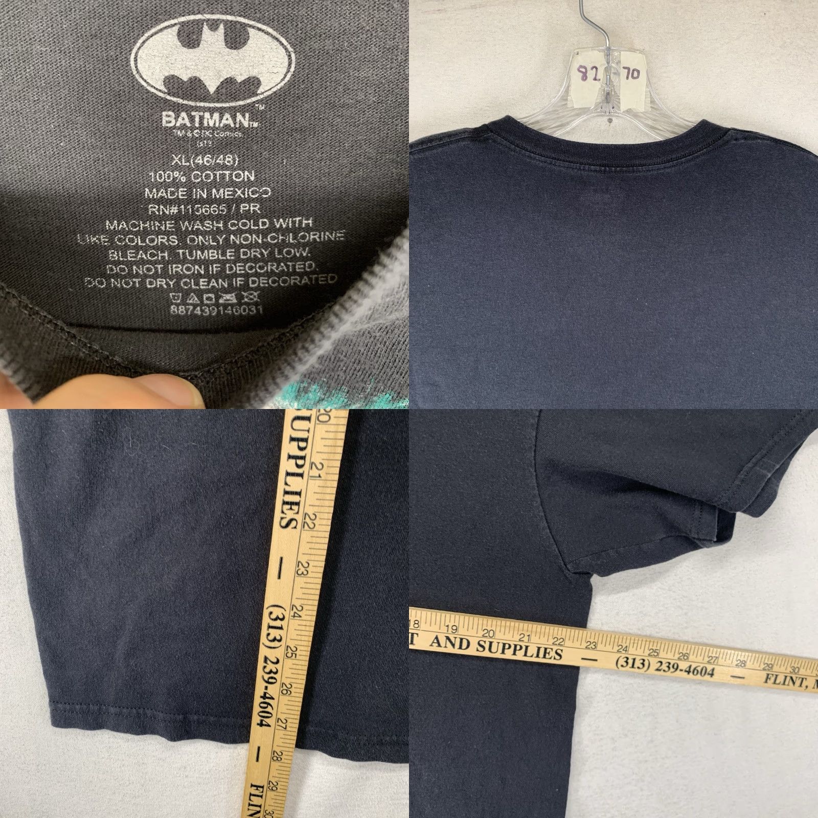 DC Comics VINTAGE Batman Joker Harley Quinn T-Shirt XL Black Graphic Print 90s Comics Mens Size US XL / EU 56 / 4 - 8 Thumbnail
