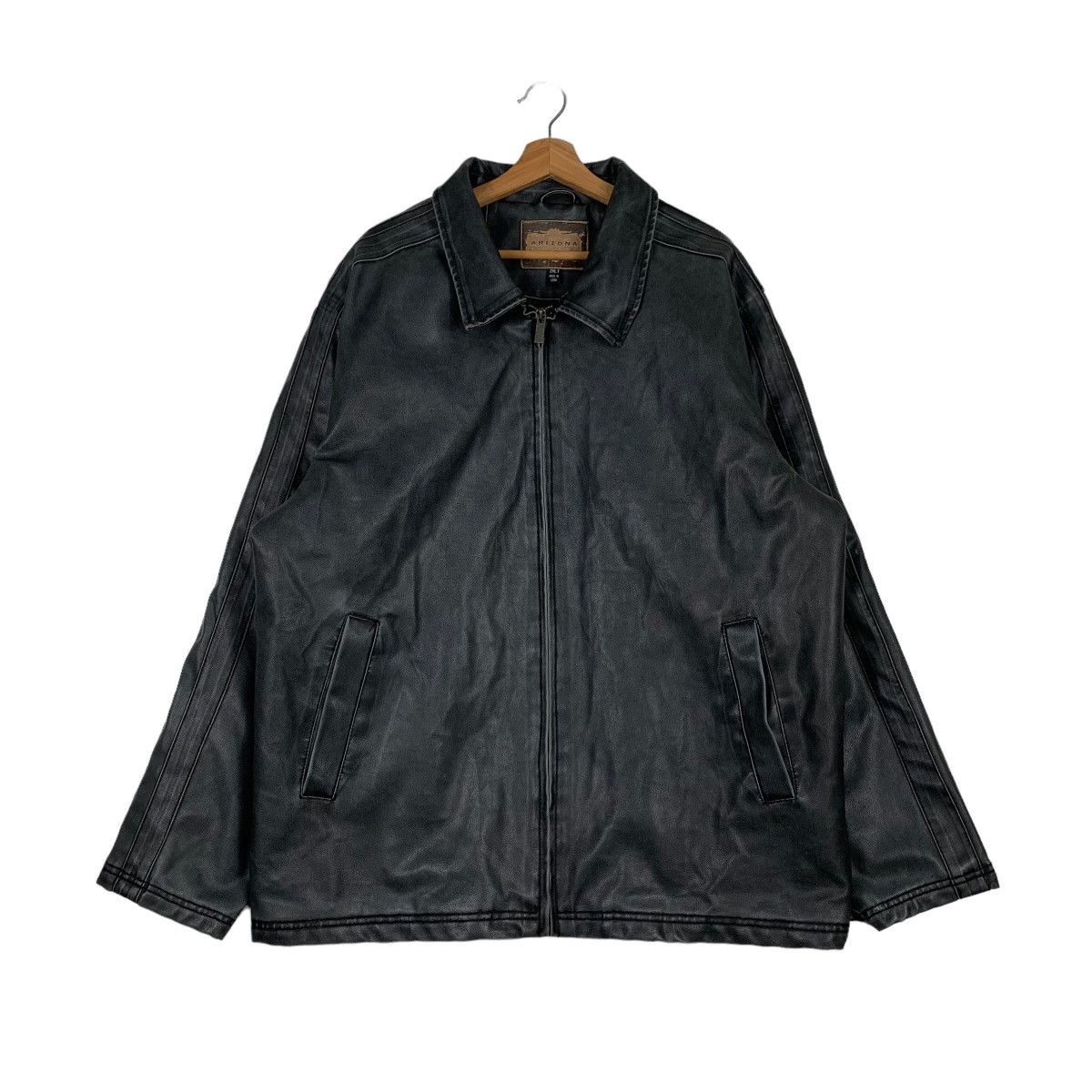 image of Arizona Jean Company x Leather Jacket Arizona Leather Jacket 0142-C8 in Black, Men's (Size 2XL)