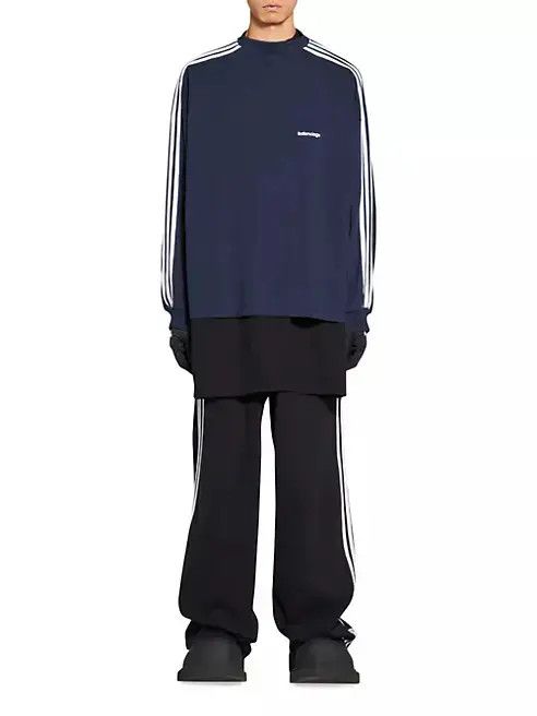 Adidas × Balenciaga o1s1wg110824 Long Sleeve T-Shirt in Blue/White Size US L / EU 52-54 / 3 - 2 Thumbnail