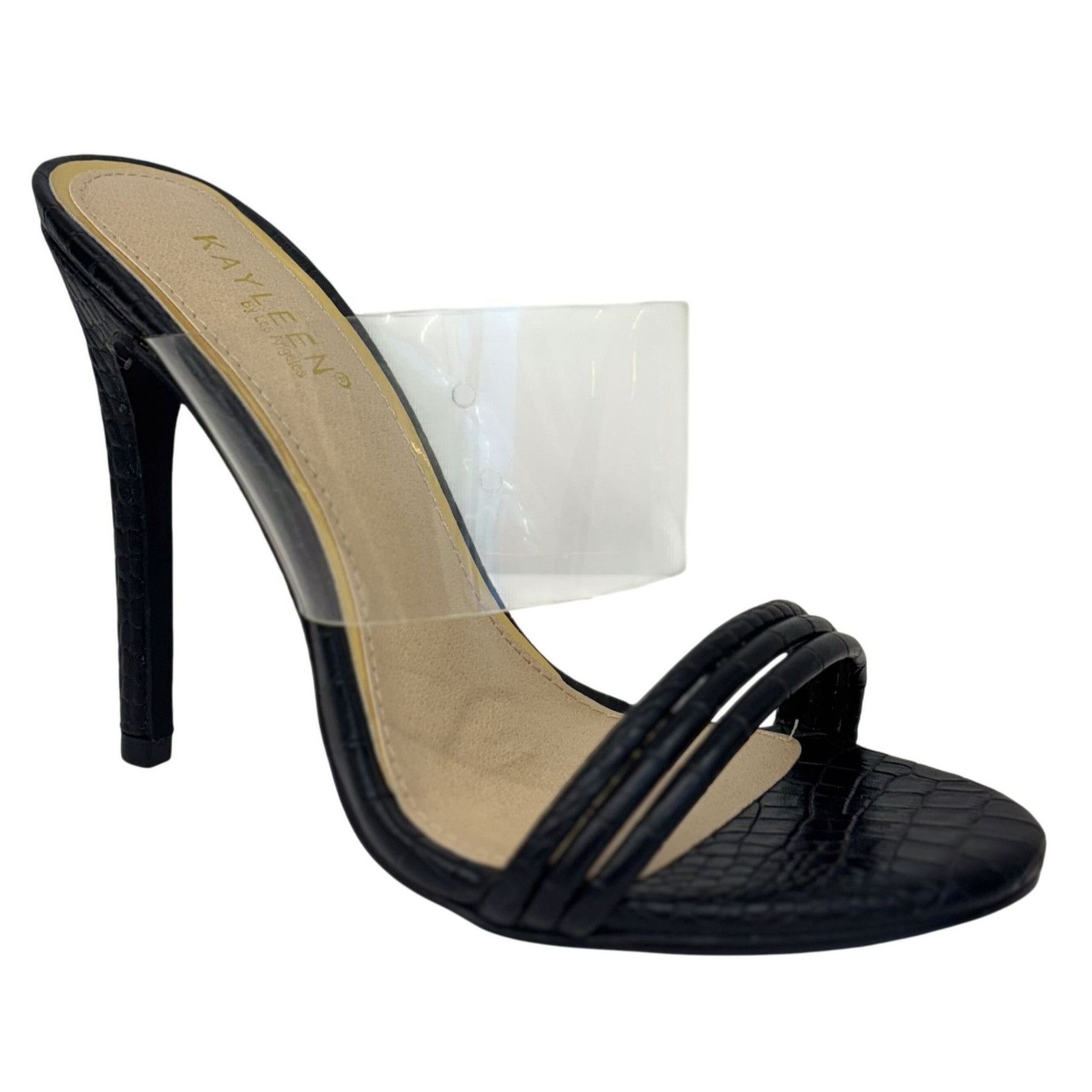 Other KAYLEEN / Berkley-16 / Black Croc-Embossed / Clear / Strap / Size US 8 / IT 38 - 1 Thumbnail