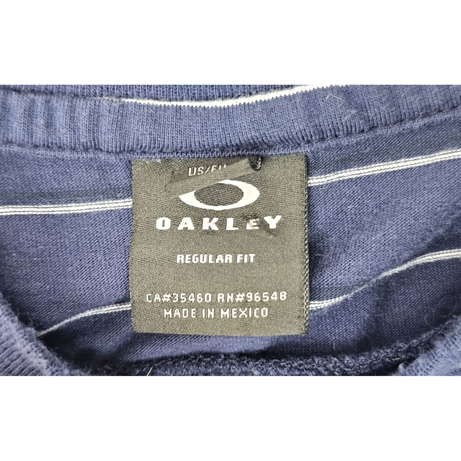 Oakley Oakley Striped Short Sleeve Crew Neck Shirt Men L Navy Blue Regular Fit Size US L / EU 52-54 / 3 - 4 Thumbnail