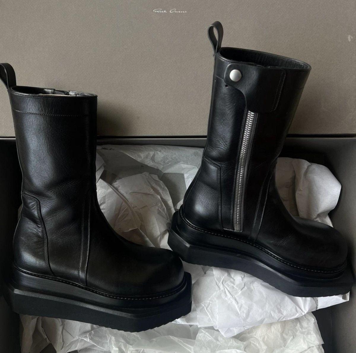 Rick Owens Rick Owens Creeper Turbo Cyclops Boots — Black Leather Size US 8 / IT 38 - 2 Thumbnail