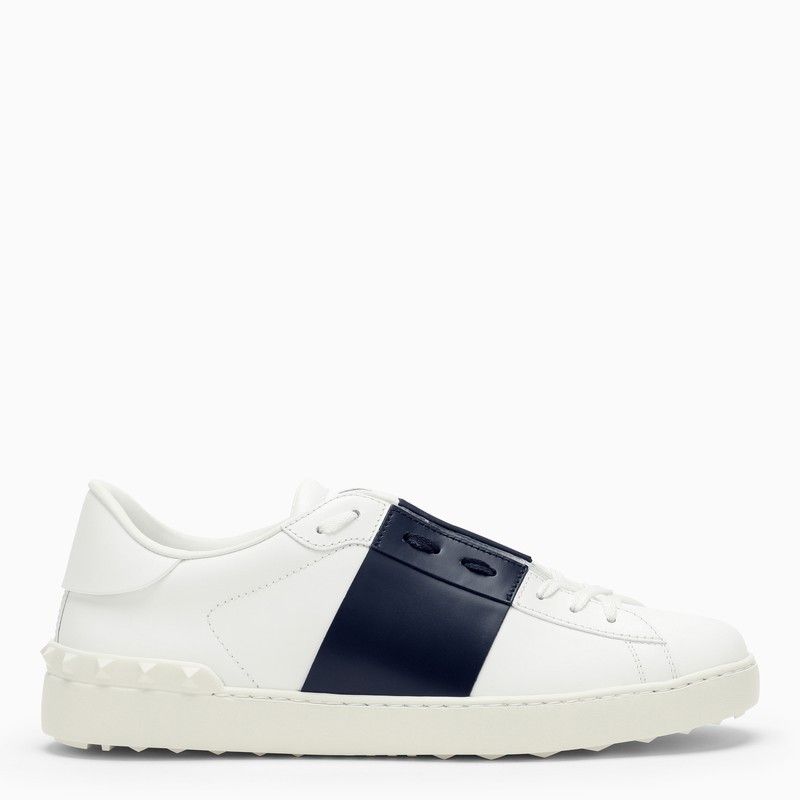 image of Valentino Garavani White/marine Blue Open Sneakers, Men's (Size 8)