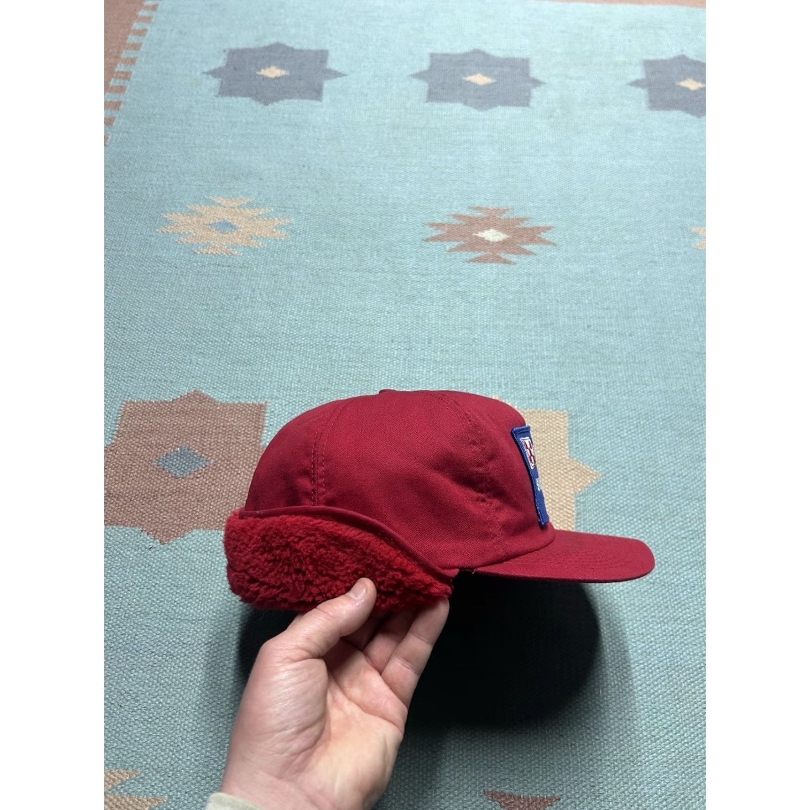 Vintage VINTAGE K-Products Trapper Hat Ear Flap Cap Men Red 6 7/8 - 7 1/2 Michigan Patch Size ONE SIZE - 5 Thumbnail