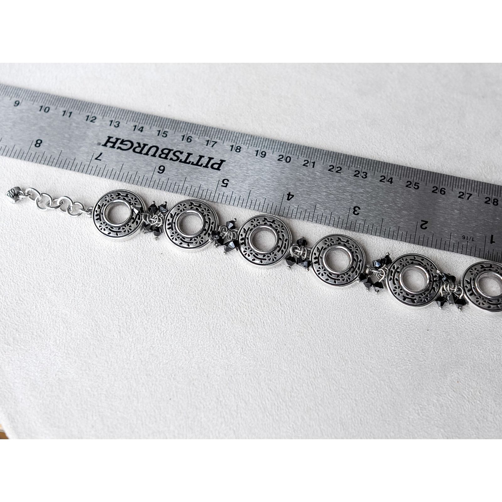 Brighton Vintage Brighton Circle Disk Link Bracelet Black with Beads Size ONE SIZE - 3 Thumbnail