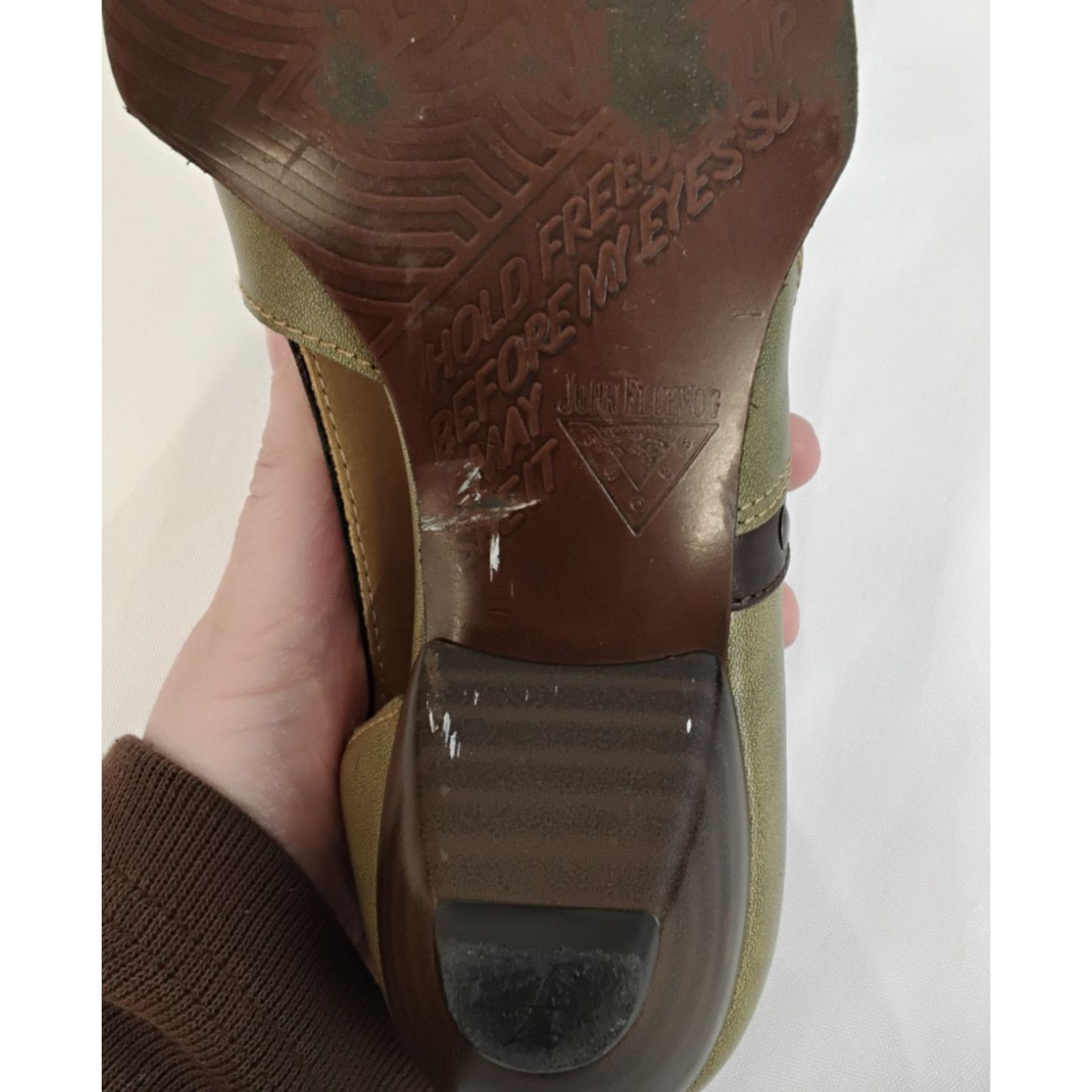 John Fluevog John Fluevog Shoes Women's US 6.5 Green Leather Brown Trim Size US 6.5 / IT 36.5 - 13 Thumbnail