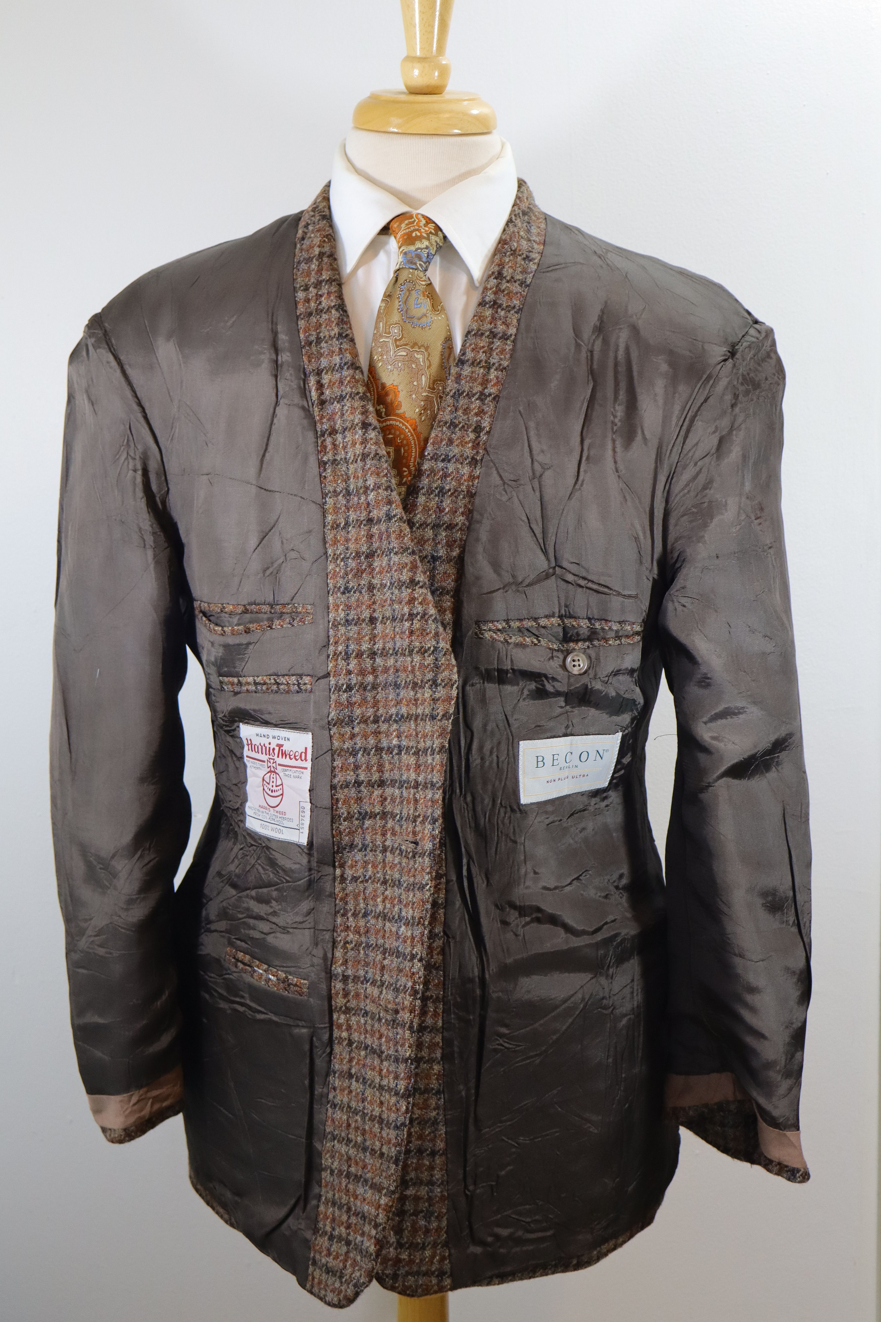 Harris Tweed 44R Vintage BECON Berlin Harris Tweed Blazer-Gun Club Check Size 44R - 2 Thumbnail