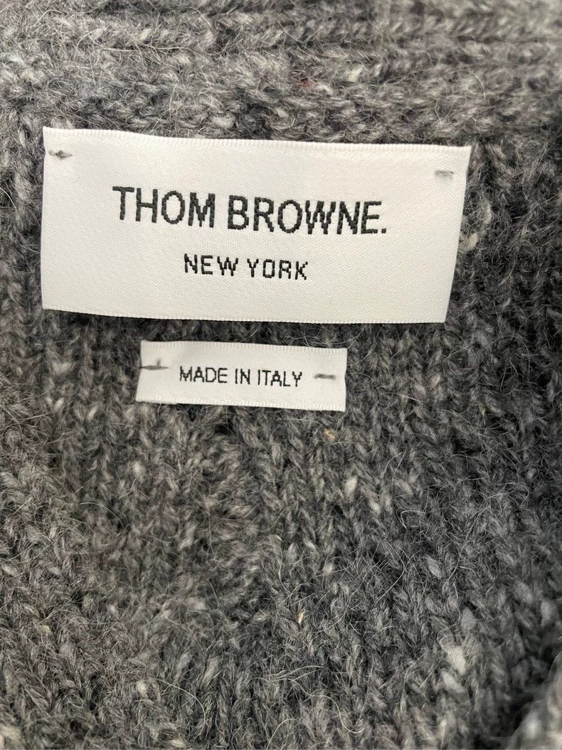 Thom Browne Thom browne Size 10 Gray four-striped wool horsehair cardi Size XL / US 12-14 / IT 48-50 - 5 Thumbnail