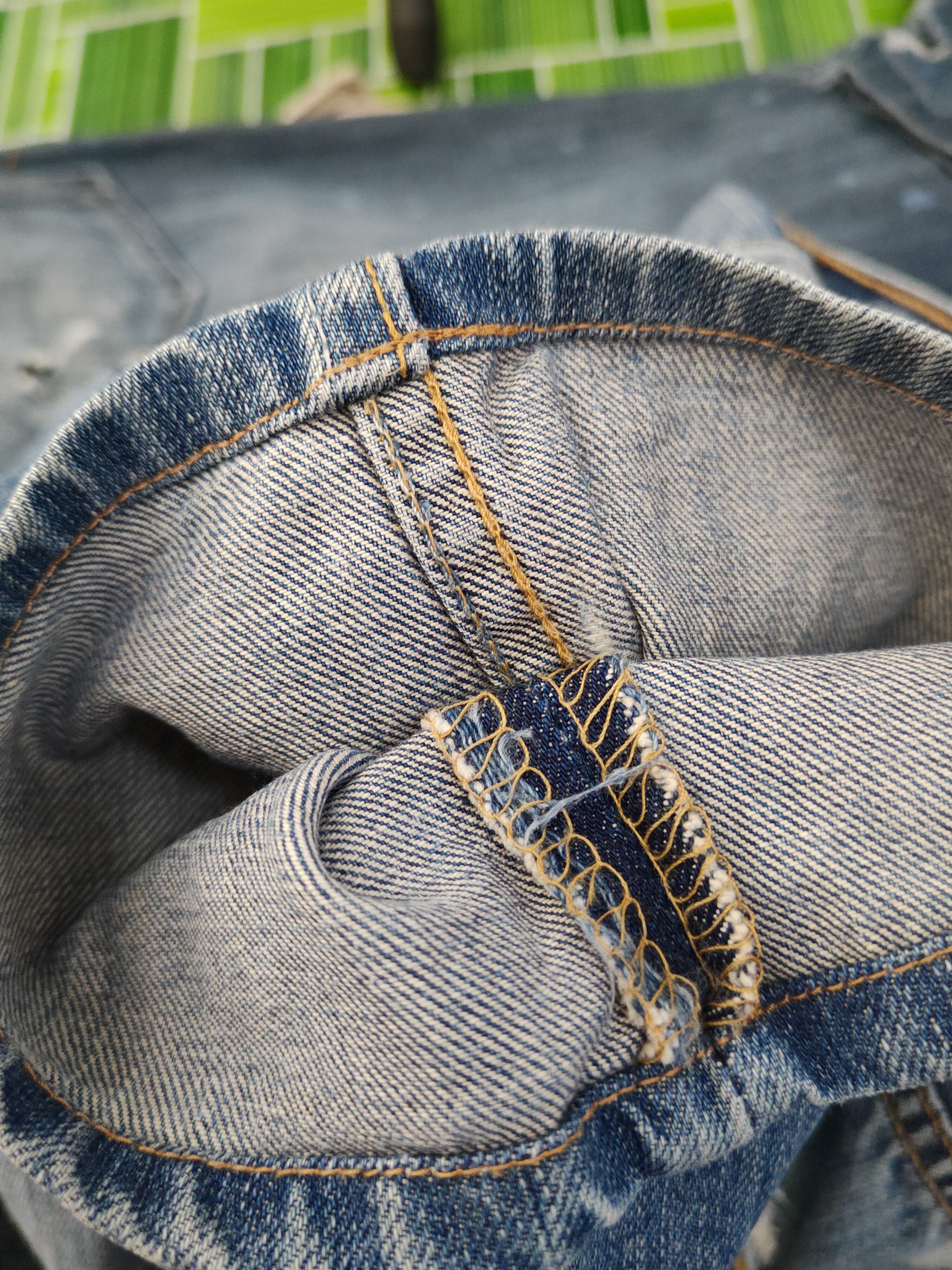 Levi's 501 Levis Blue Distressed Ripped denim Jeans #W1595 Size US 32 / EU 48 - 13 Thumbnail