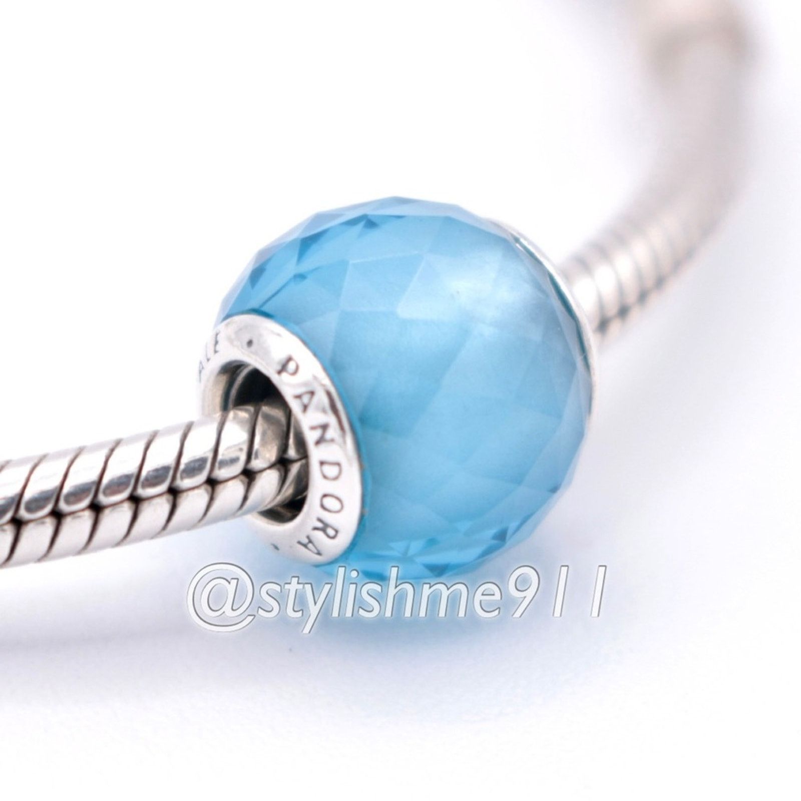 pandora PANDORA Petite Facets Charm with Synthetic Blue Quartz Size ONE SIZE - 3 Thumbnail