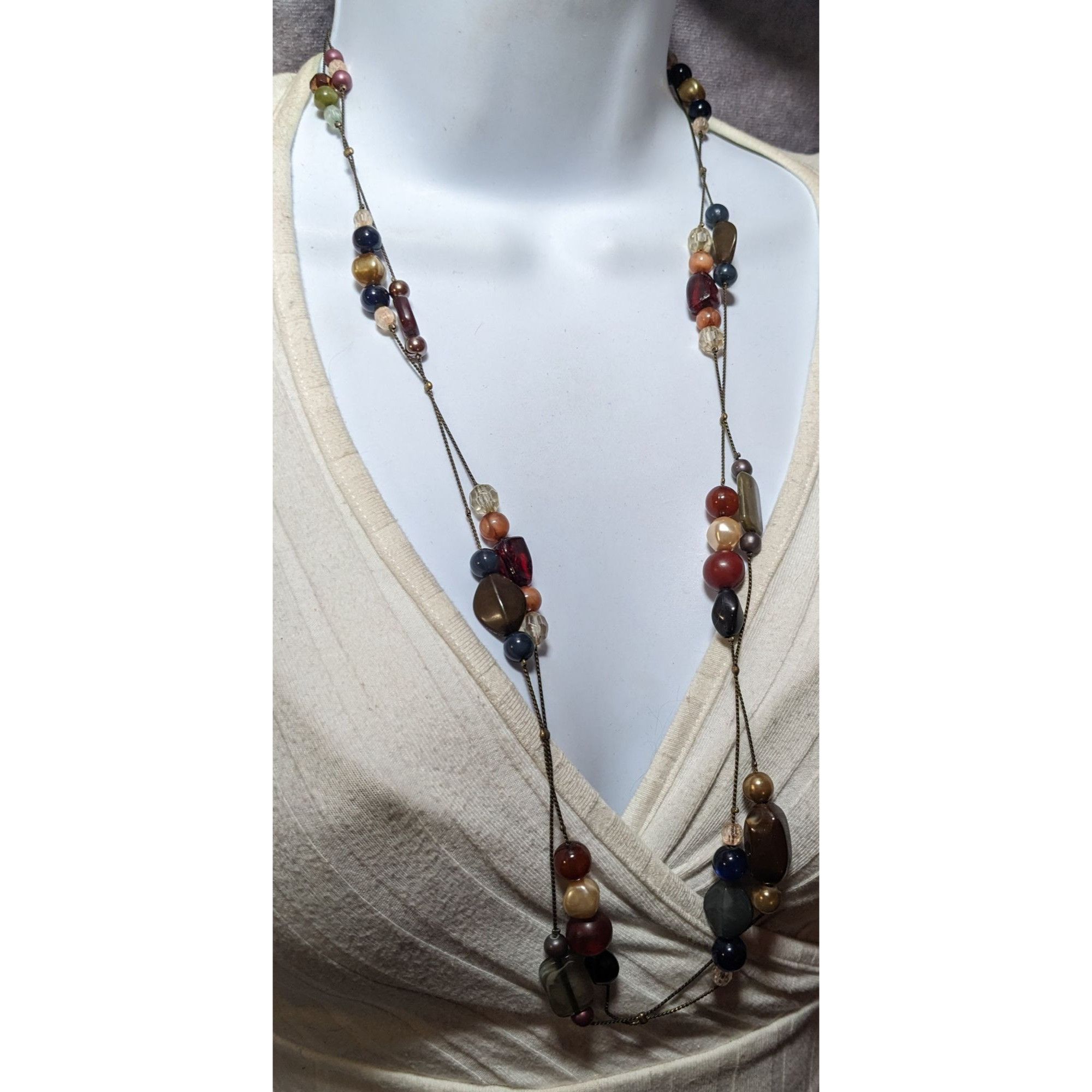 Other Retro Bohemian Cluster Beaded Station Necklace Size ONE SIZE - 4 Thumbnail