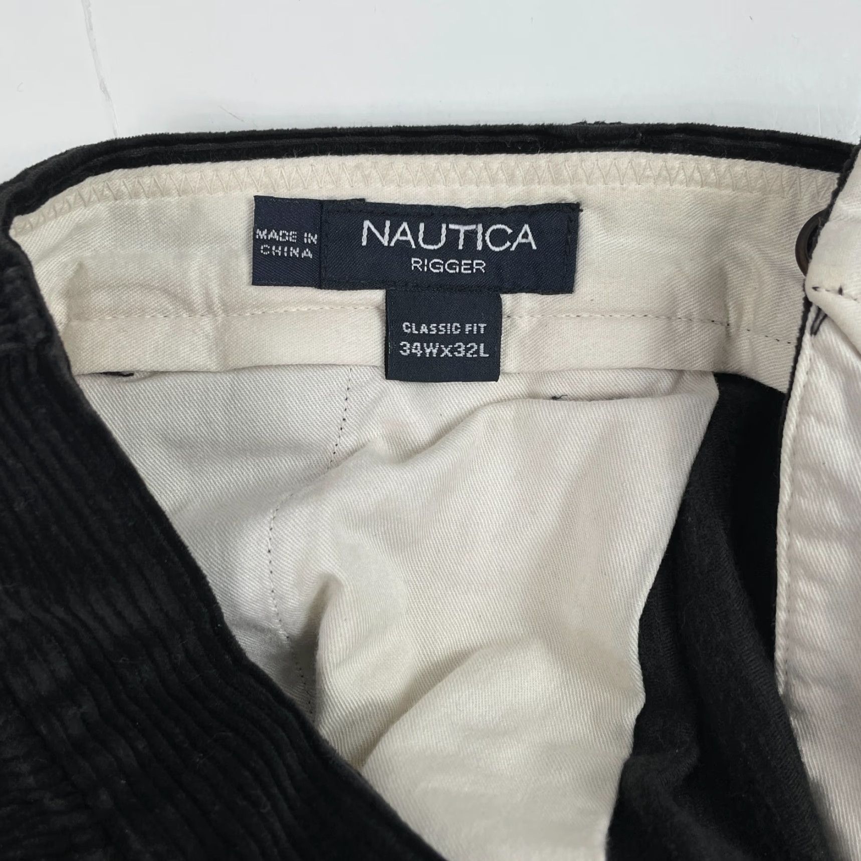 Nautica Nautica Pants Mens 34 x 32 Black Corduroy Chino Straight Leg 5-Pocket Utility Casual工作wear Size US 34 / EU 50 - 6 Thumbnail