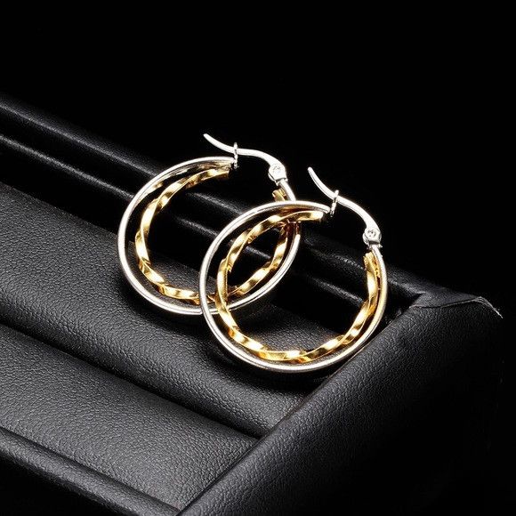 The Unbranded Brand Gold & silver fashion earring for women Size ONE SIZE - 3 Thumbnail