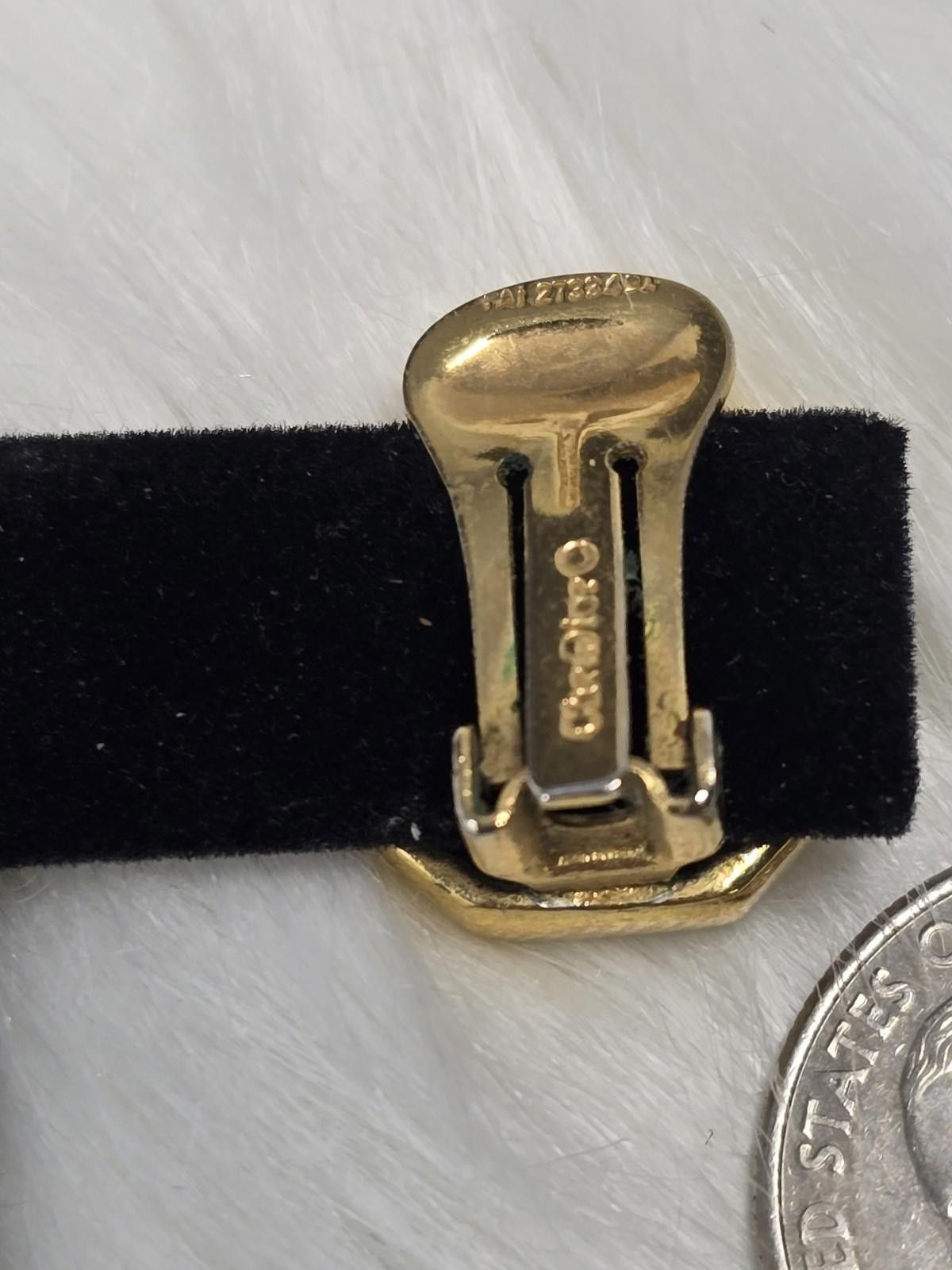Dior Vintage Christian Dior Gold Blue Faux Stone Clip Earrings Size ONE SIZE - 4 Thumbnail