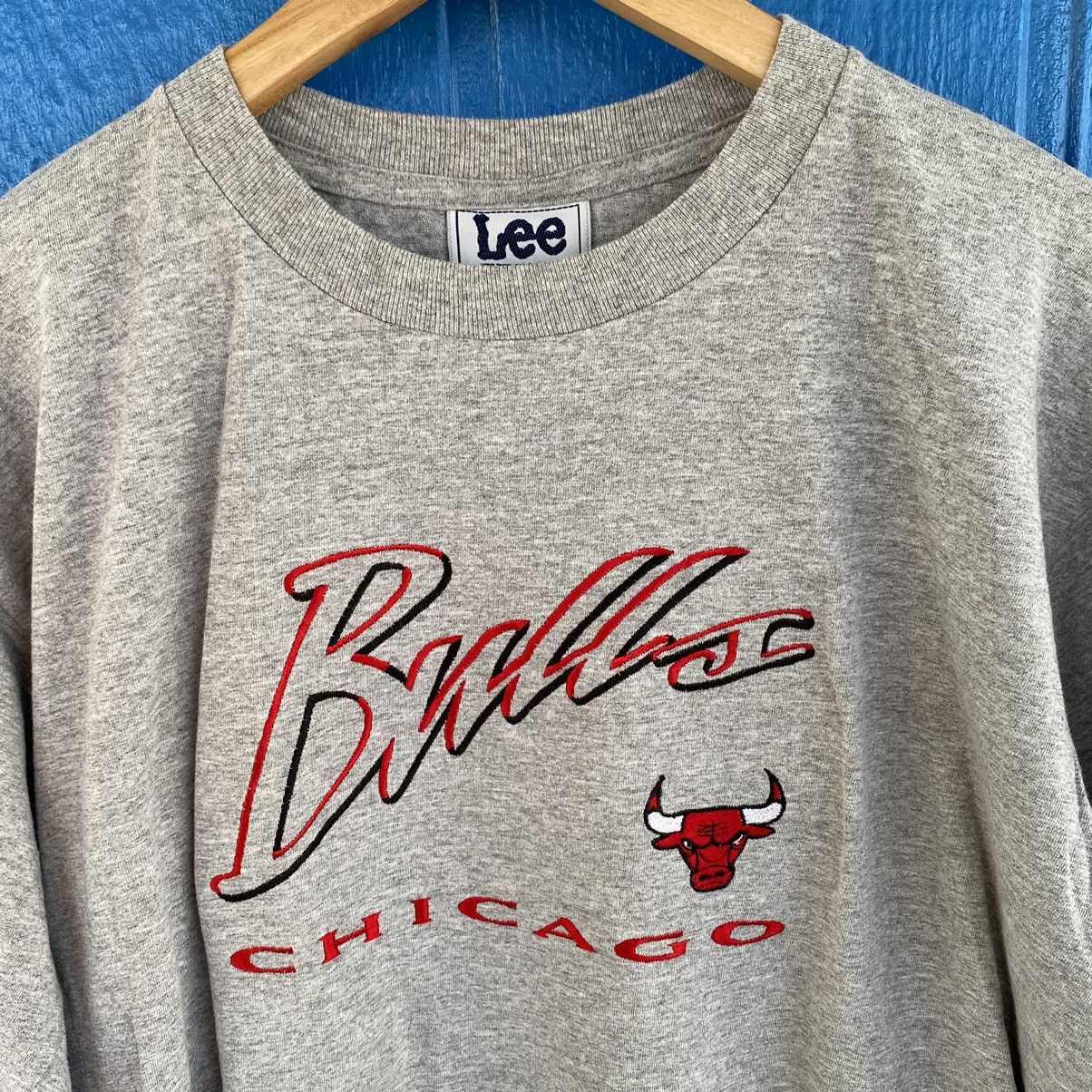 Nutmeg Vintage Bulls T Shirt Lee Sport Large Gray 90s Embroidered Size US L / EU 52-54 / 3 - 1 Thumbnail