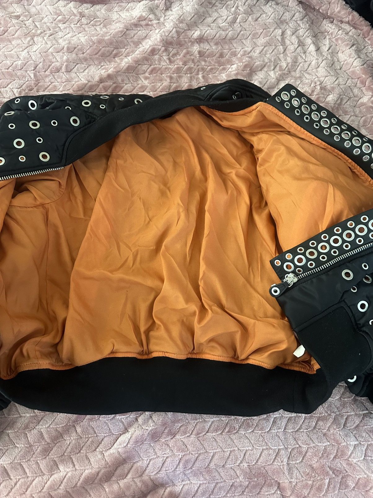 Alexander Wang Alexander Wang Leather Trimmed Eyelet Embellished Bomber Size US XS / EU 42 / 0 - 2 Thumbnail
