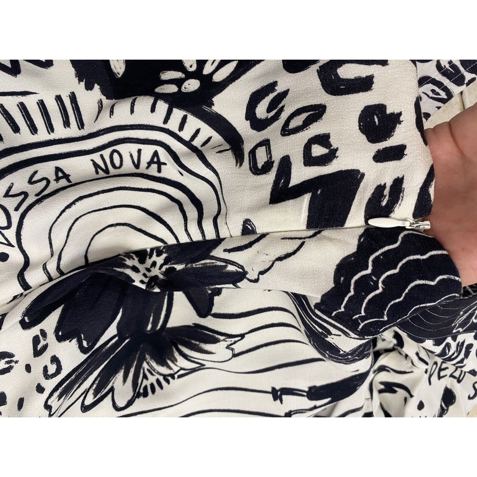 Farm Rio Farm Rio Maxi Dress V-Neck Black White Alien UFO Tropical Size S / US 4 / IT 40 - 14 Thumbnail