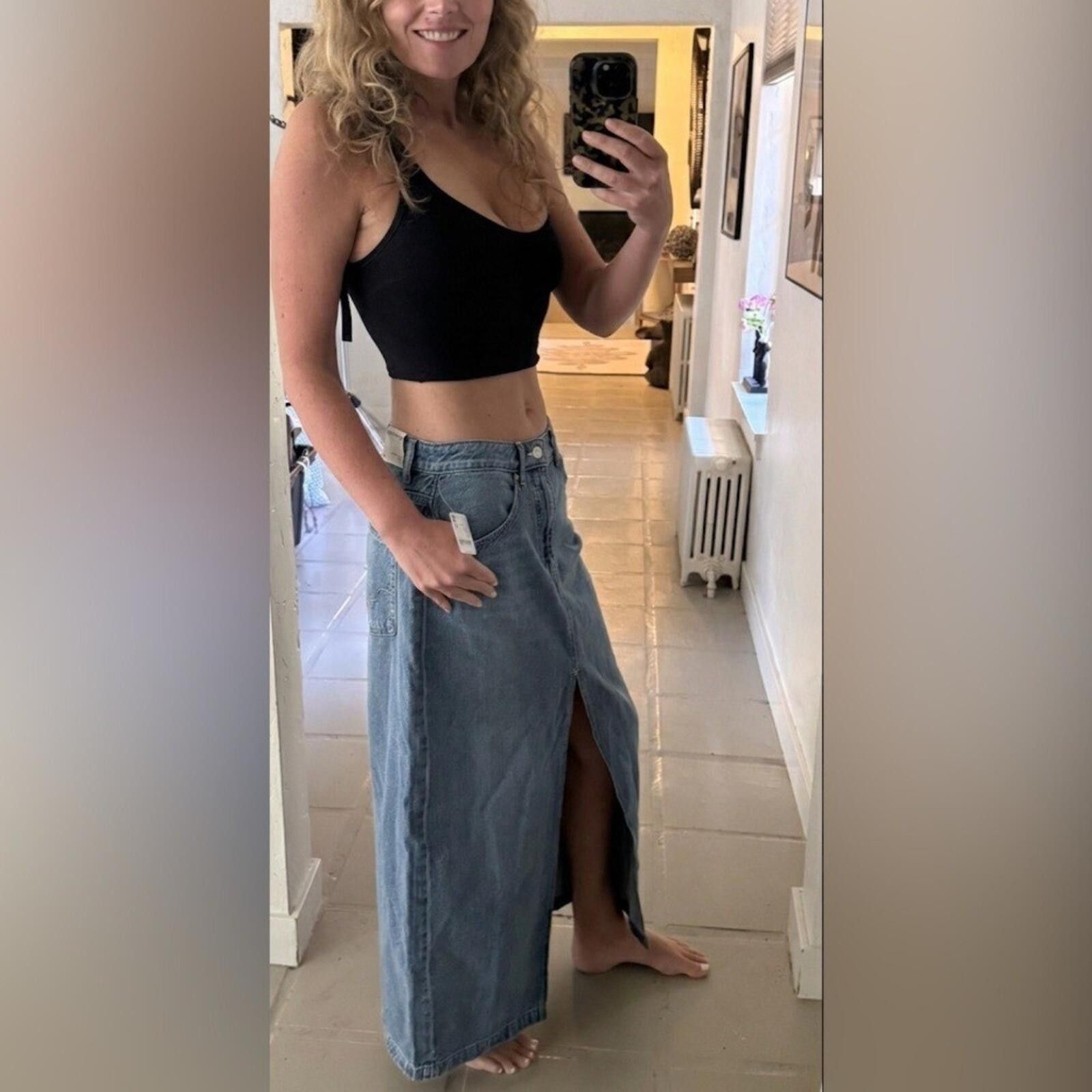 Free People Free People $128 We The Free Maxi Denim Skirt Size 30 NWT Size 30" / US 8 / IT 44 - 3 Thumbnail