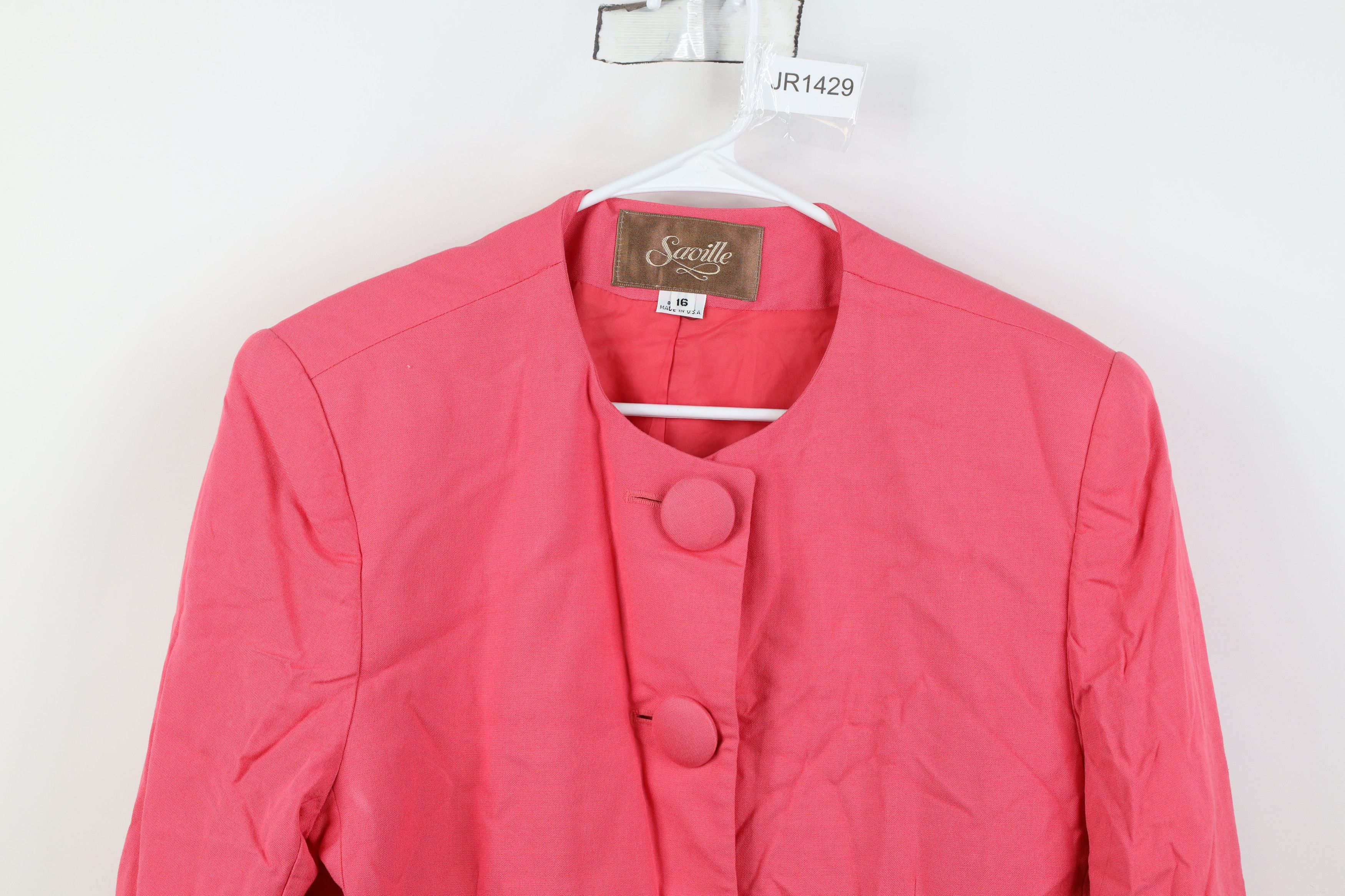 Vintage Vintage 80s 90s Streetwear Wool Blazer Suit Jacket Pink USA Size XXL / US 16-18 / IT 52-54 - 2 Thumbnail